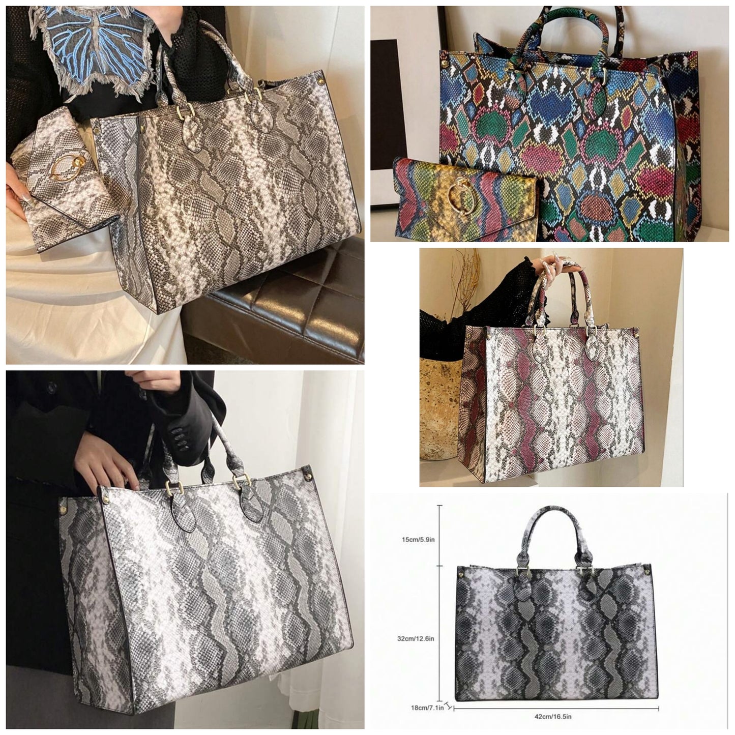 Fashion Snake Print Four Seasons Cocomoney Versatile Travel Shopping Bag Oversized Tote Tote Bag, Eye-Catching Work Bags For Women