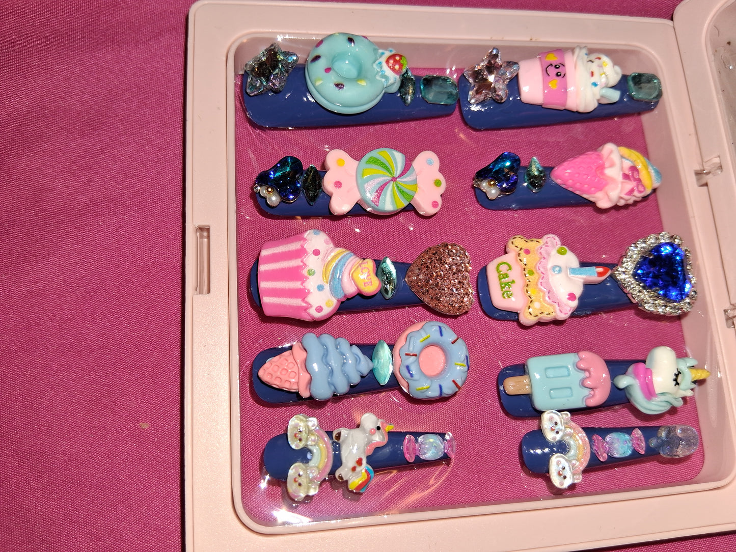 COCOMONEY NAILS CUSTOM 1 OF 1 GLUE ON PRESS ON COMES WITH FREE GIFTS #p17