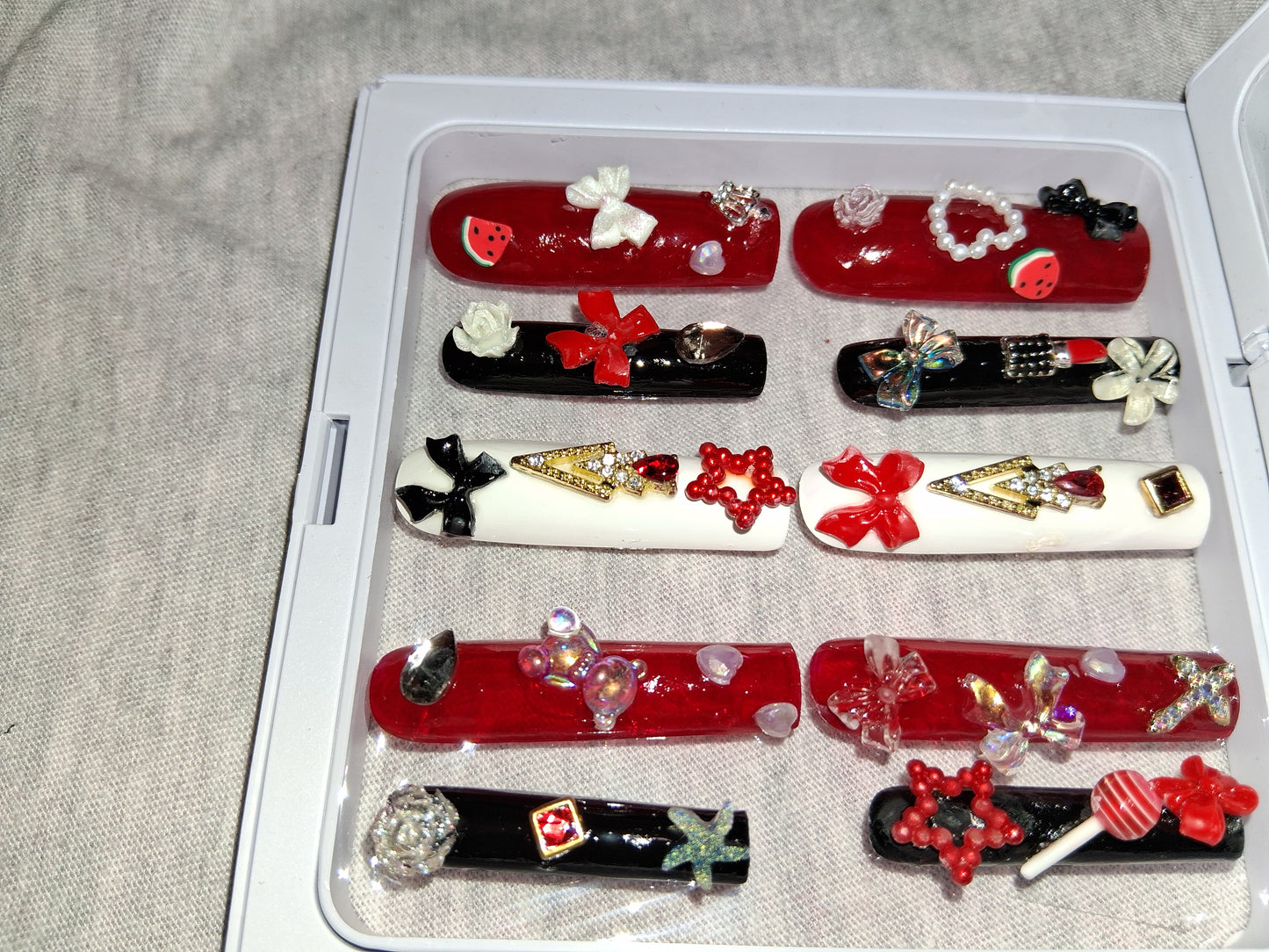 COCOMONEY NAILS CUSTOM 1 OF 1 GLUE ON PRESS ON COMES WITH FREE GIFTS #p32