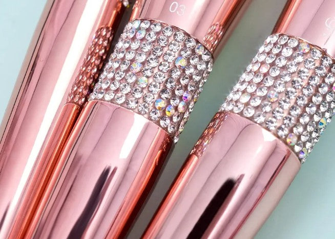 16Pcs ULTRA SOFT Labeled Makeup Brushes Sets -with Foundations Powder Blush Concealer Blending Eyeshadow Contour Brush sets (Rose Gold)