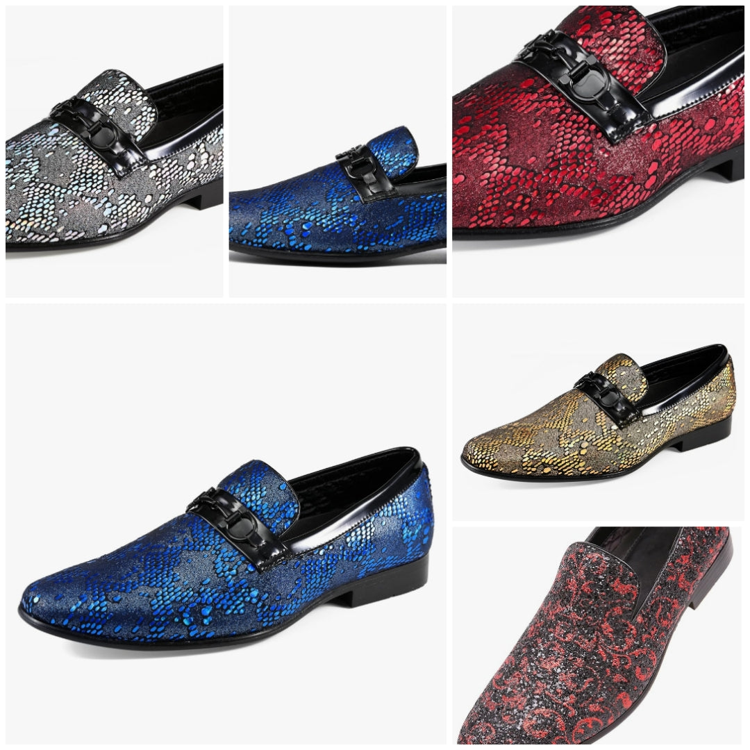 Men's Paisley Metallic Erin Driving Smoking Slip On Loafer Dress Shoe sexy