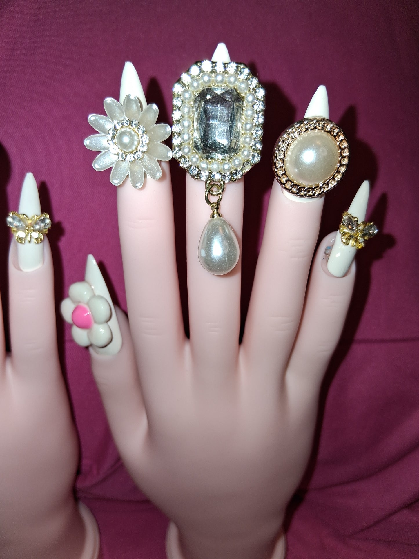 COCOMONEY NAILS CUSTOM 1 OF 1 GLUE ON PRESS ON COMES WITH FREE GIFTS #o19