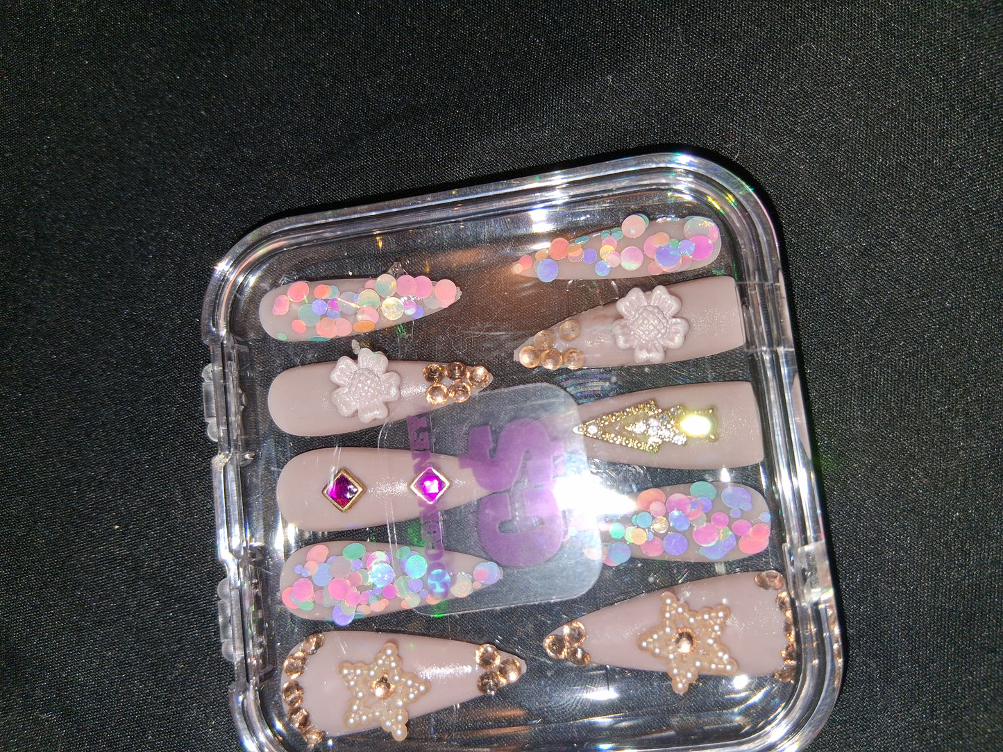 COCOMONEY NAILS CUSTOM ONE OF A KIND PIECES WITH NAIL BAG AND FREE GIFTS ACRYLIC