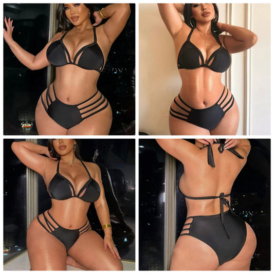 Plus Size Halter Swimwear Set COCOMONEY
