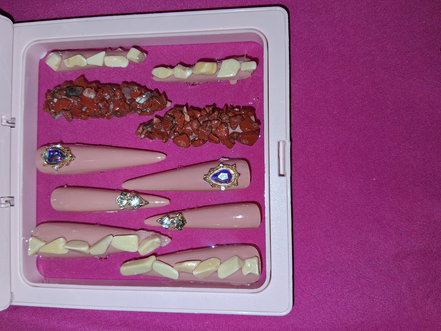COCOMONEY NAILS CUSTOM 1 OF 1 GLUE ON PRESS ON COMES WITH FREE GIFTS #p36
