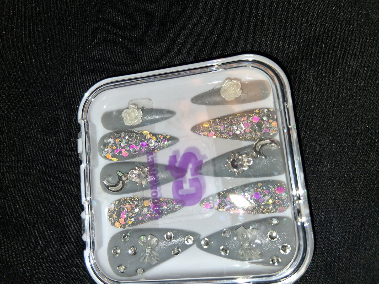 COCOMONEY NAILS CUSTOM ONE OF A KIND PIECES WITH NAIL BAG AND FREE GIFTS ACRYLIC