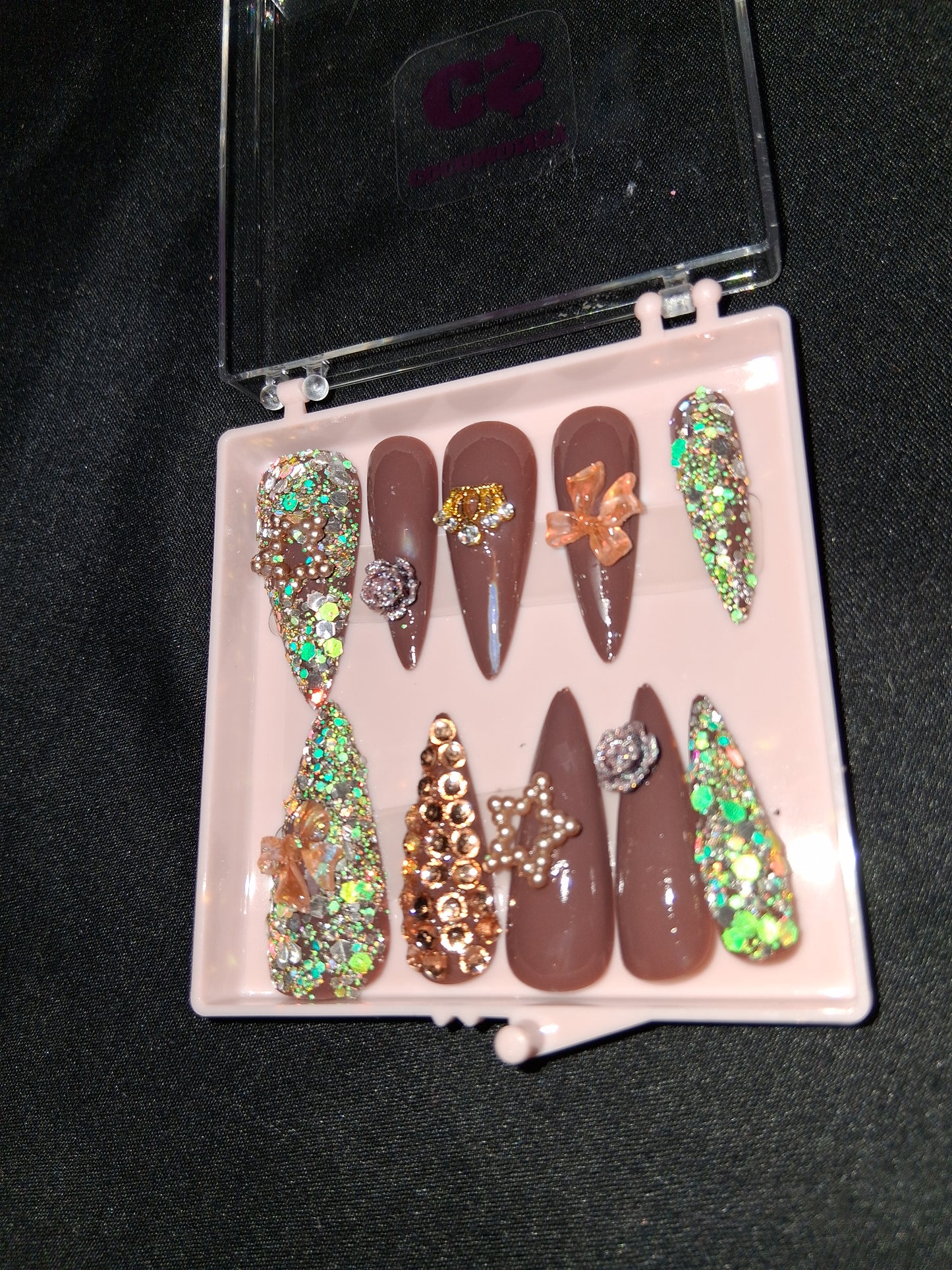 COCOMONEY NAILS CUSTOM ONE OF A KIND PIECES WITH NAIL BAG AND FREE GIFTS