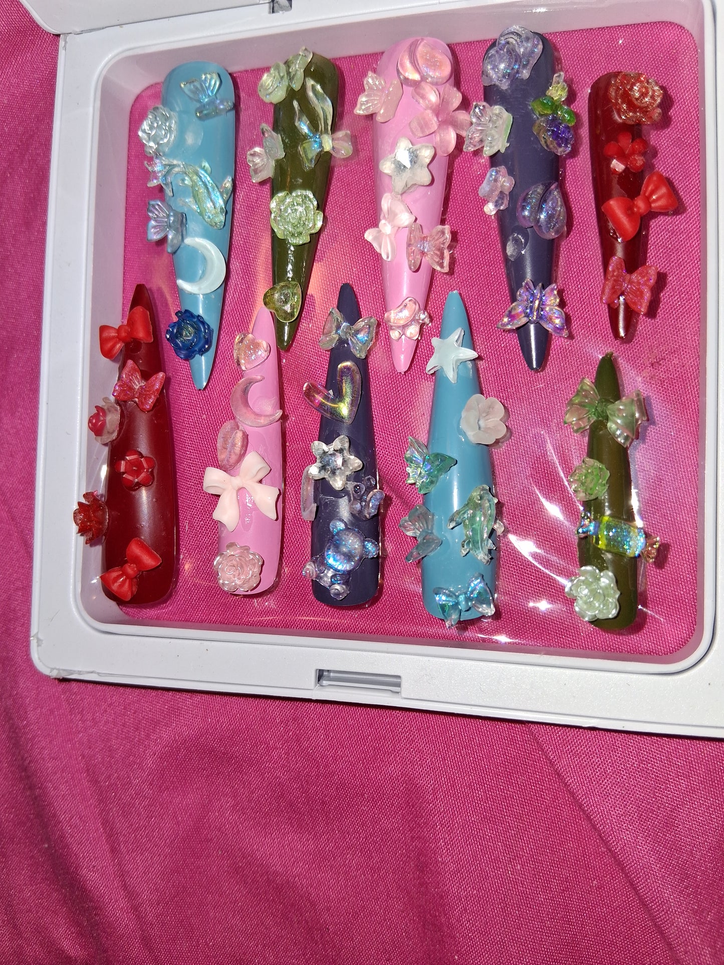 COCOMONEY NAILS CUSTOM 1 OF 1 GLUE ON PRESS ON COMES WITH FREE GIFTS #p67