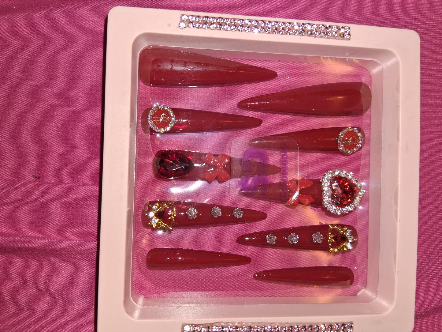 COCOMONEY NAILS CUSTOM 1 OF 1 GLUE ON PRESS ON COMES WITH FREE GIFTS #o18