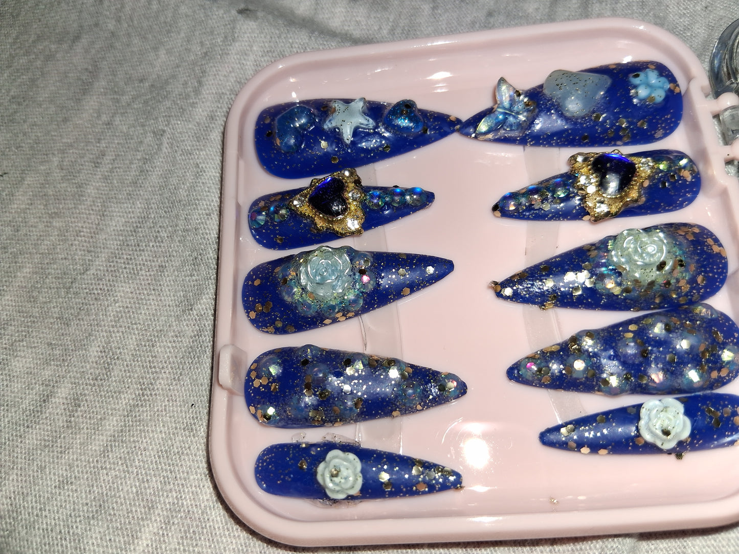 COCOMONEY NAILS CUSTOM 1 OF 1 GLUE ON PRESS ON COMES WITH FREE GIFTS #b79