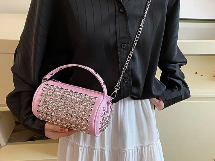 COCOMONEY PINK EMBELLISHED PURSE