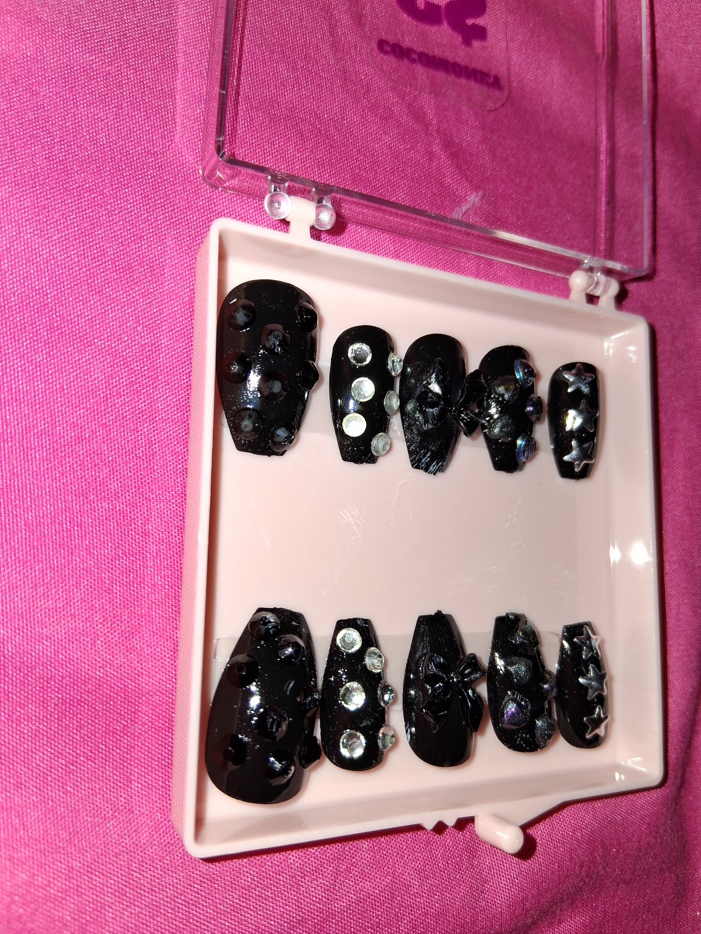 COCOMONEY NAILS CUSTOM 1 OF 1 GLUE ON PRESS ON COMES WITH FREE GIFTS #b91