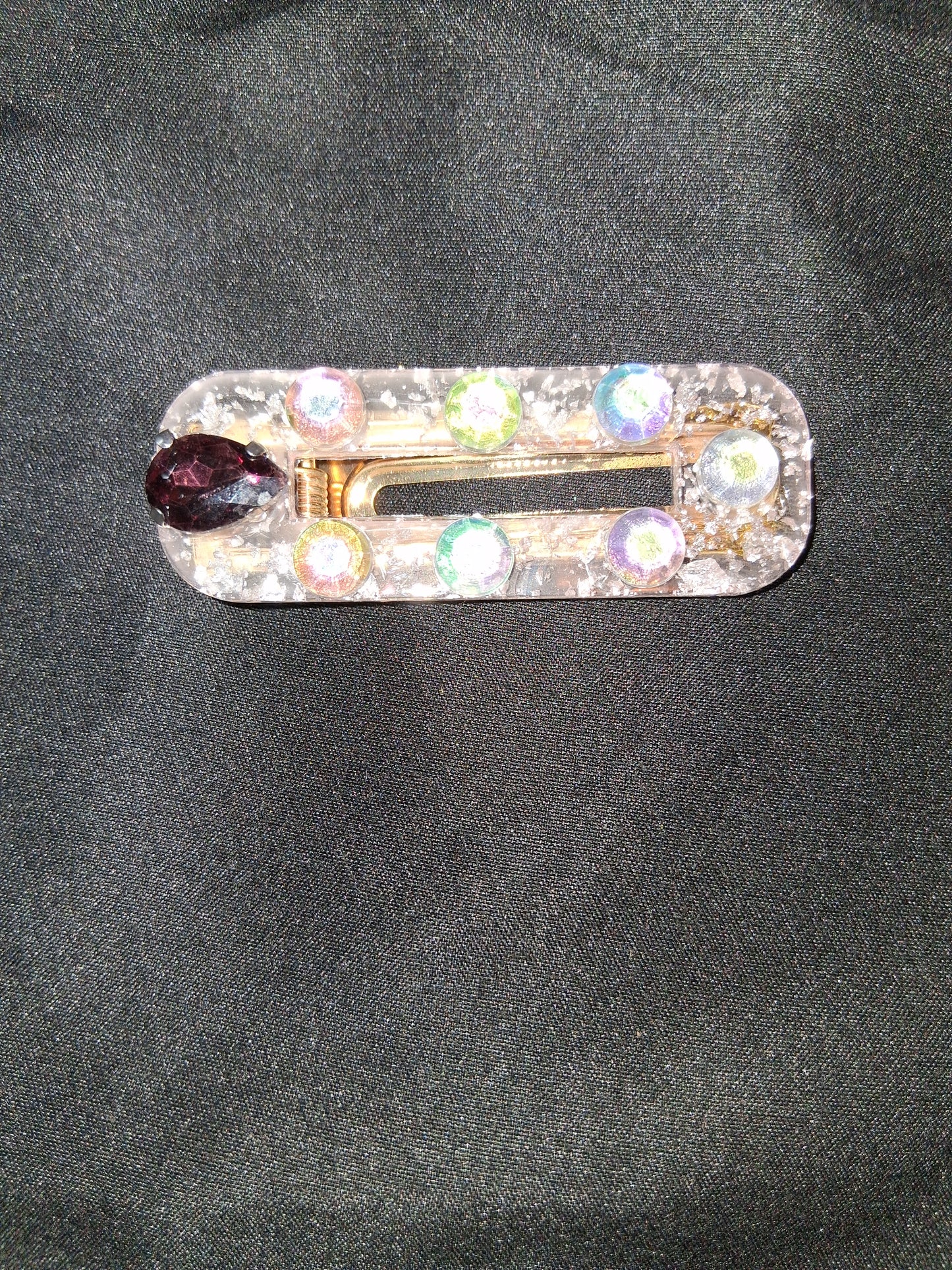 COCOMONEY HAIR CLIP 3INCH CUSTOM 1 OF A KIND PIECE with gemstones