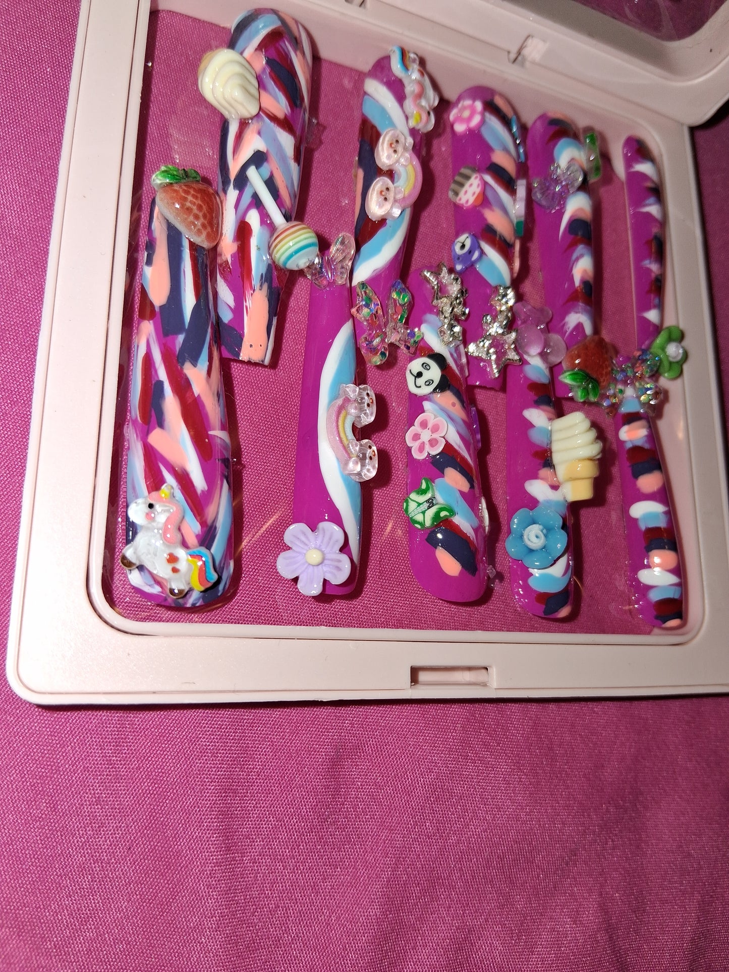 COCOMONEY NAILS CUSTOM 1 OF 1 GLUE ON PRESS ON COMES WITH FREE GIFTS #p1