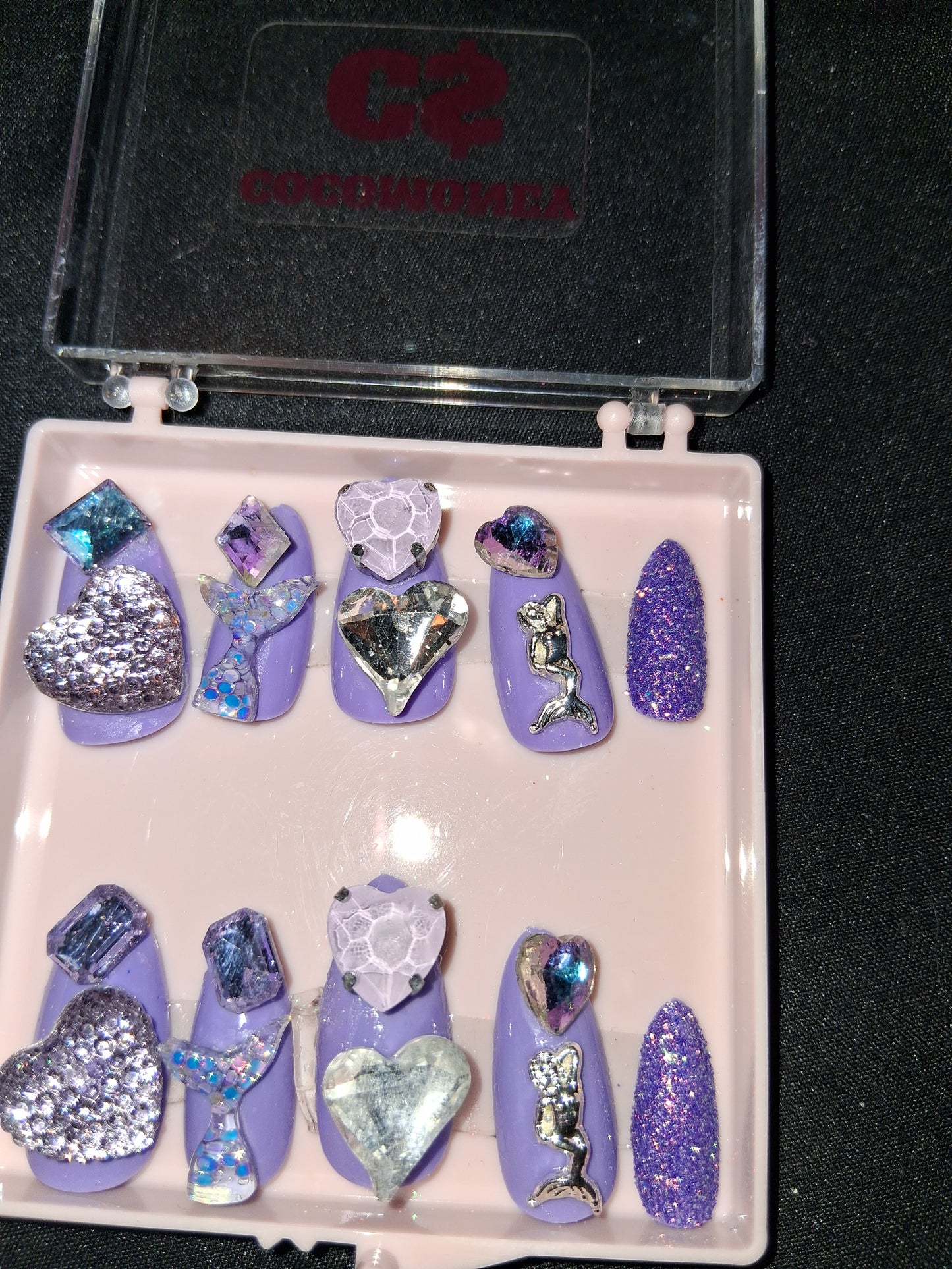 COCOMONEY NAILS CUSTOM 1 OF A KIND PIECES ACRYLIC COMES WITH FREE GIFTS