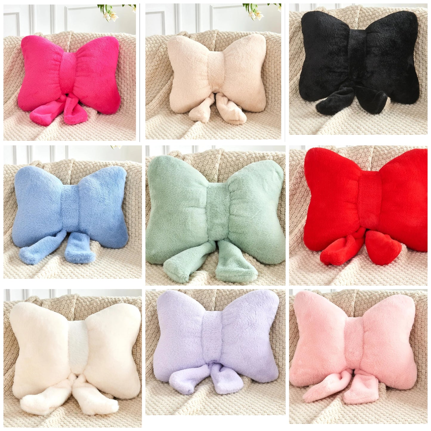 Bow Pillow Cherry Throw Pillow Aesthetic Cute Coquette Room Decor Funny Preppy Cherry Cushions for Bedroom Living Room Sofa Bed Chair Decoration (Pink,Small)