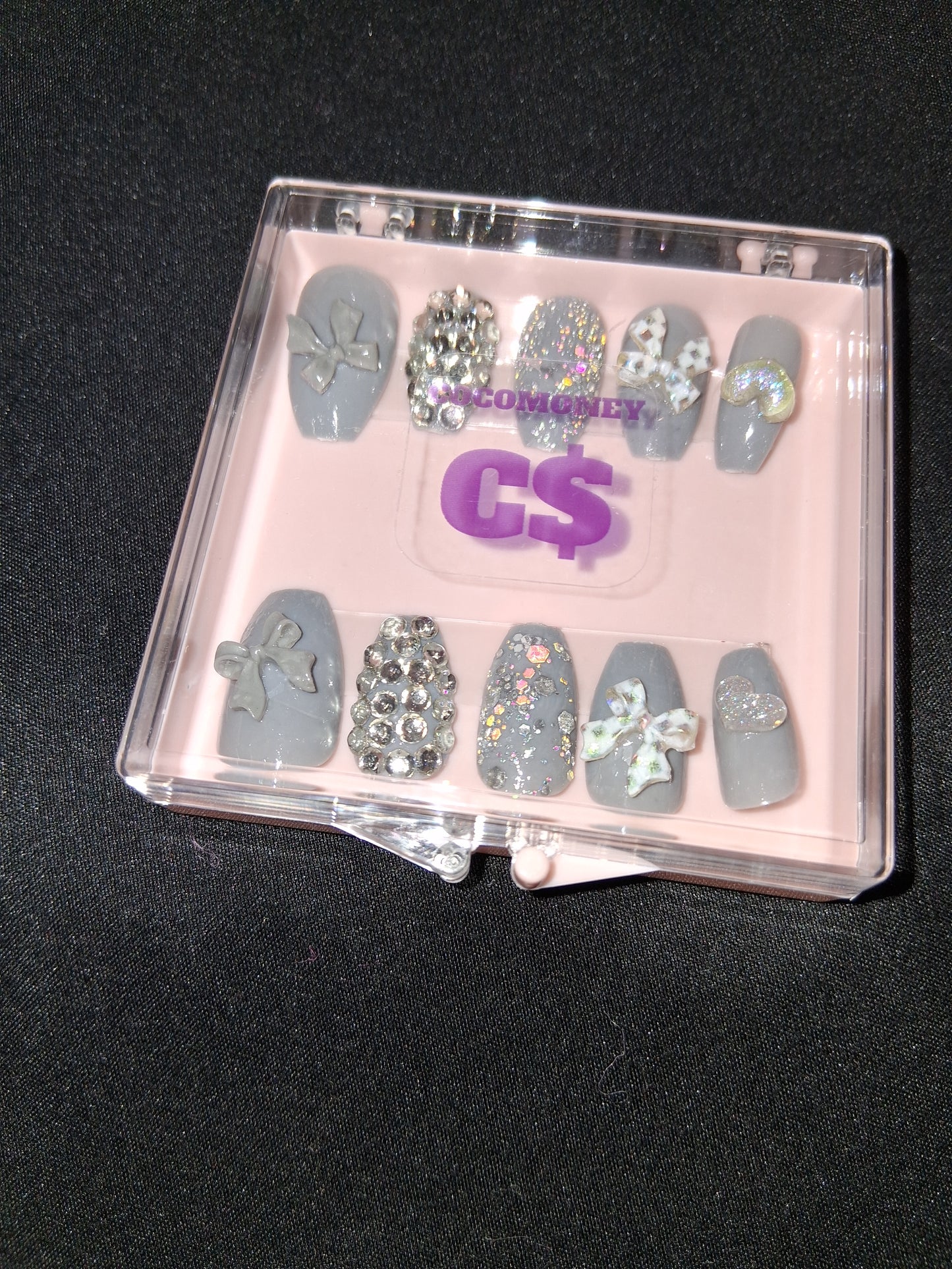 COCOMONEY NAILS CUSTOM ONE OF A KIND PIECES WITH NAIL BAG AND FREE GIFTS ACRYLIC