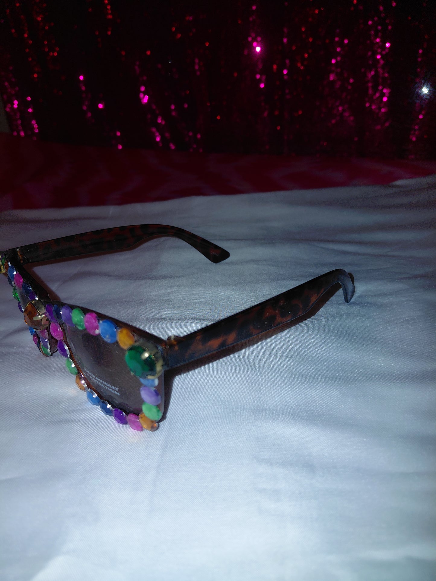 Cocomoney Glasses custom 1 of 1 pair sunglasses gemstones plastic materials uv COCOMONEY.STORE