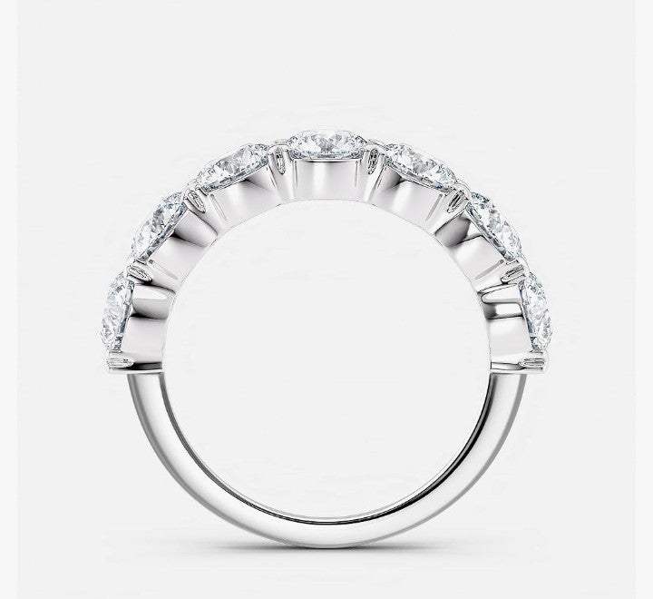COCOMONEY IGI Certified 3 Carat Lab Grown Diamond Semi Eternity Wedding Band Ring for Women in 14k Gold (G-H, VS-SI, cttw) Anniversary Promise 7 Stone Stackable Band Ring Size 4 to 9 by Diamond Wish