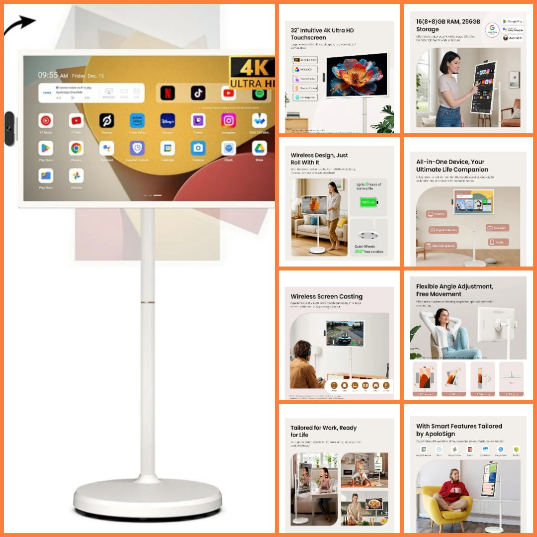 32 inch FHD Smart Portable TV or 32'' UHD 4K Smart Portable TV