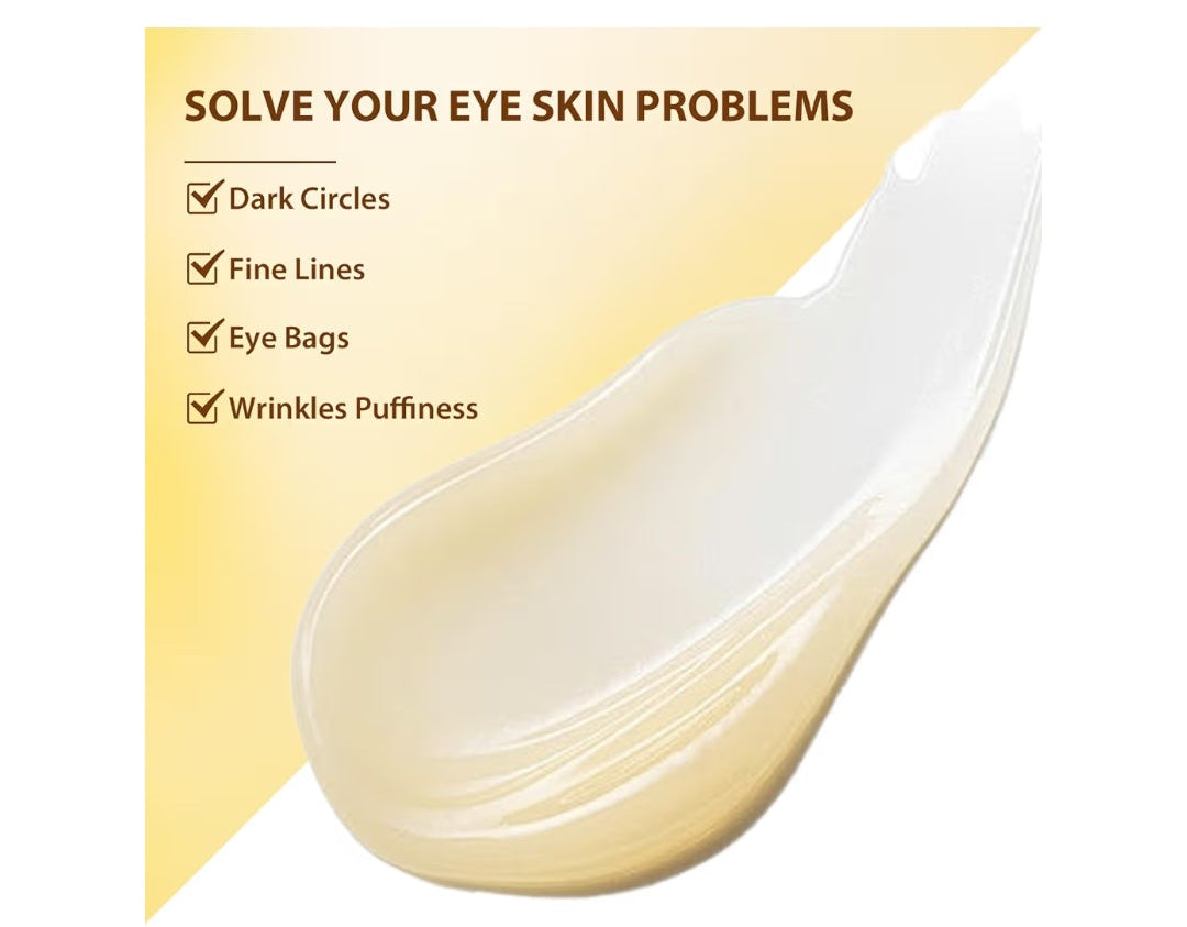 5% Caffeine Eye Serum with Hyaluronic Acid & Vitamin C - for Dark Circles, Fine Line, Bag Treatment & Moisturizing | Under Eye Cream with 360° Roller Massage Ball