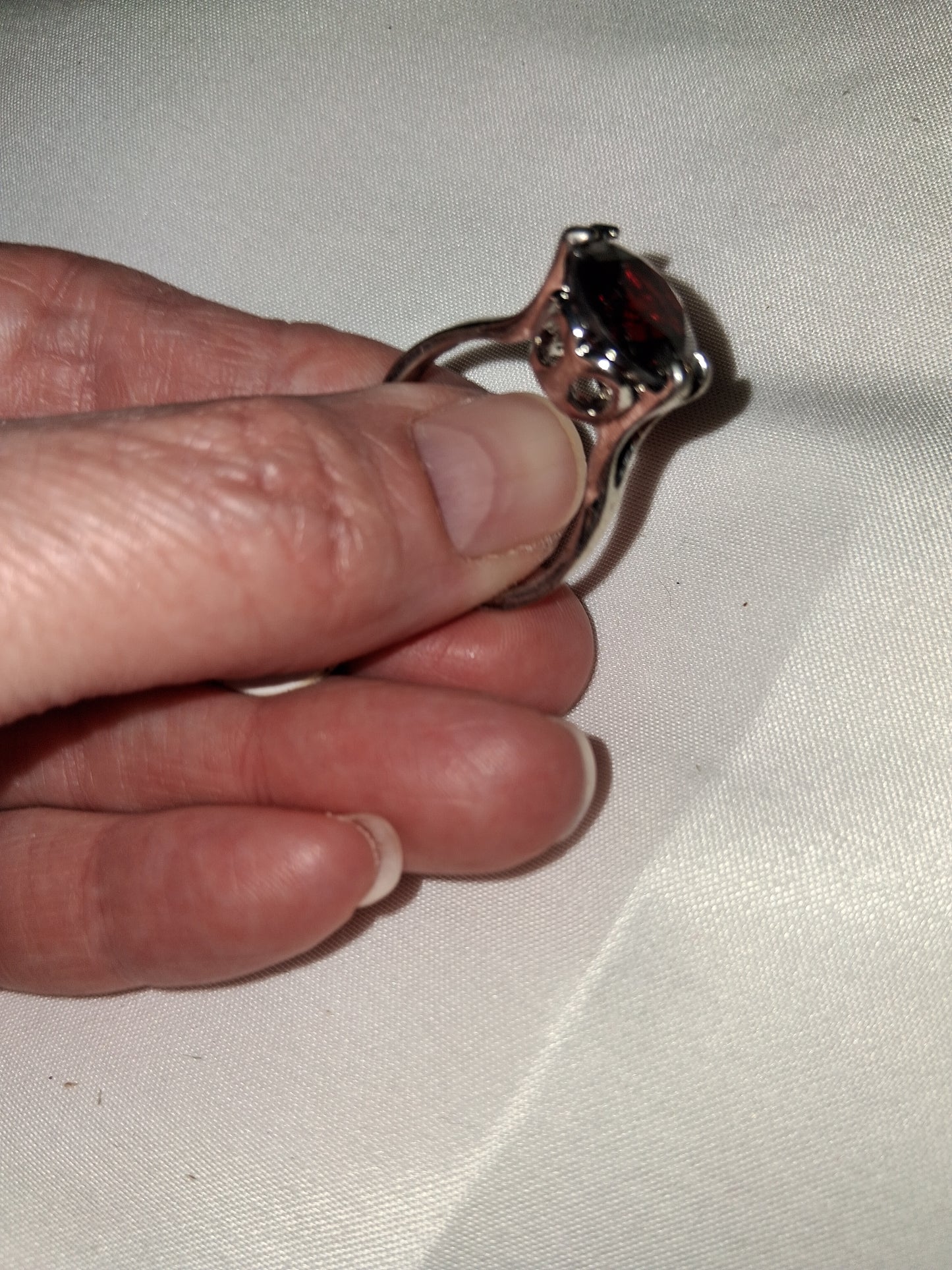 Sterling silver plated ring red COCOMONEY