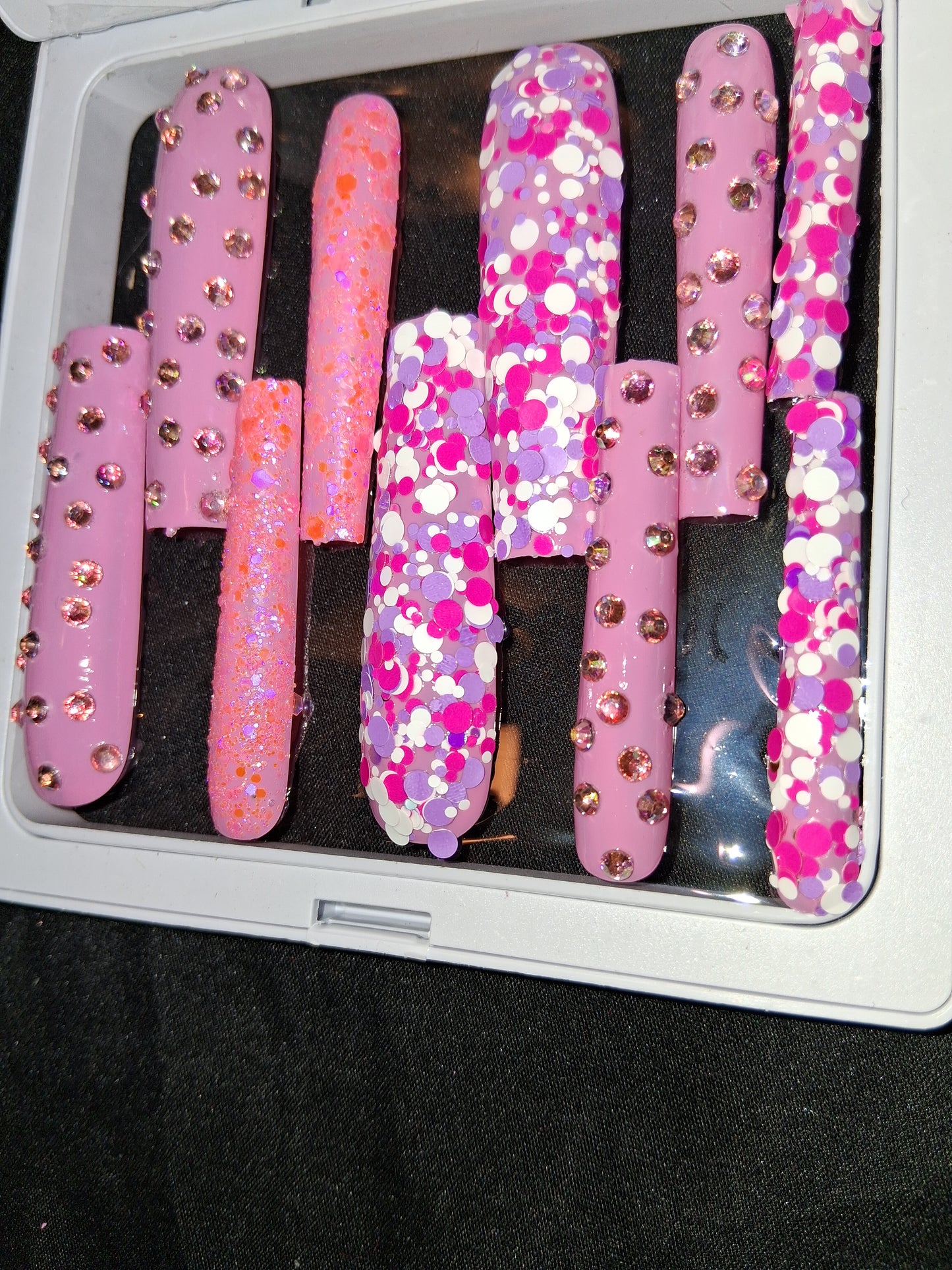 COCOMONEY NAILS CUSTOM 1 OF 1 GLUE ON PRESS ON COMES WITH FREE GIFTS #p68