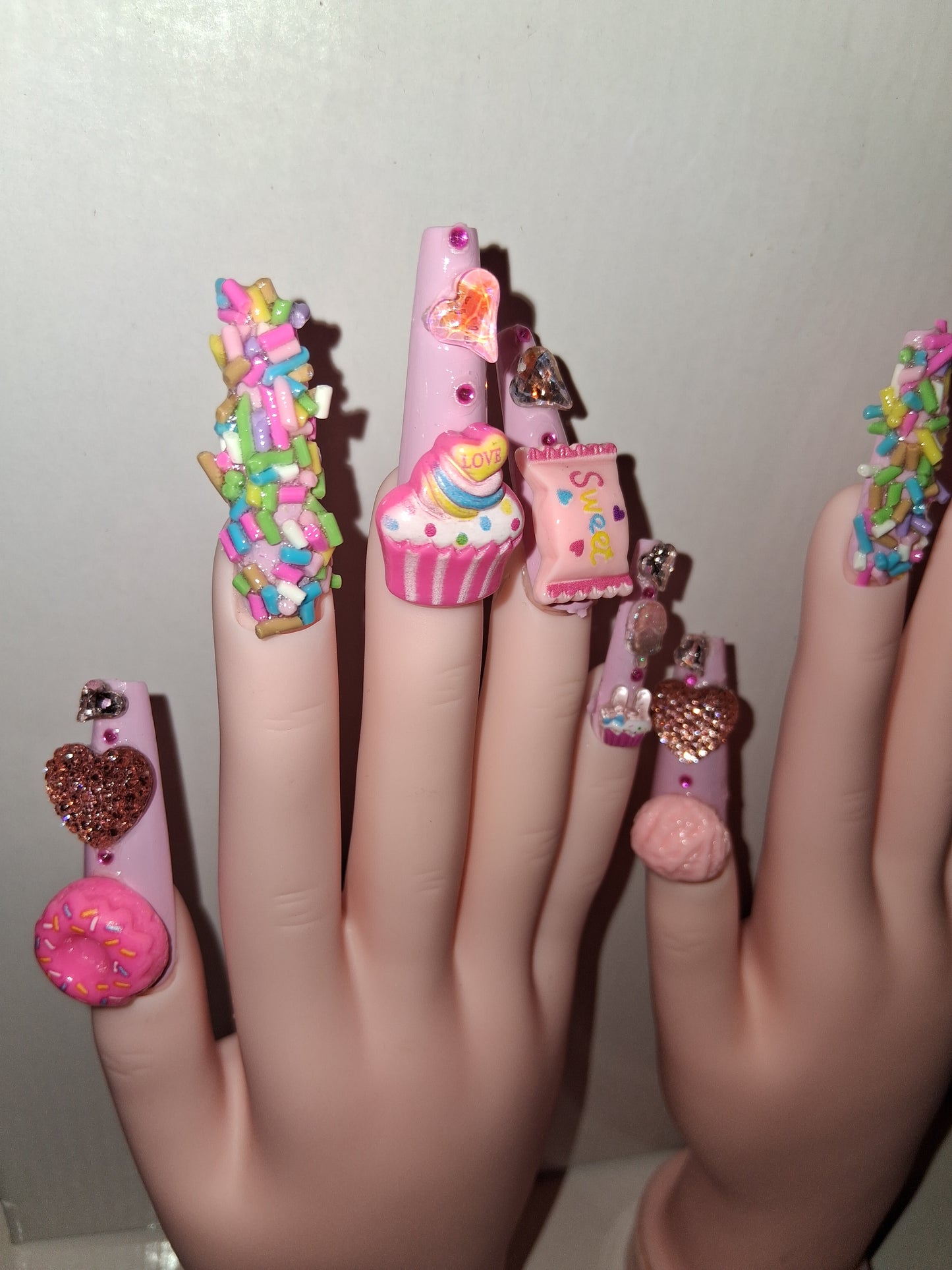 COCOMONEY NAILS CUSTOM 1 OF 1 GLUE ON PRESS ON COMES WITH FREE GIFTS #o90