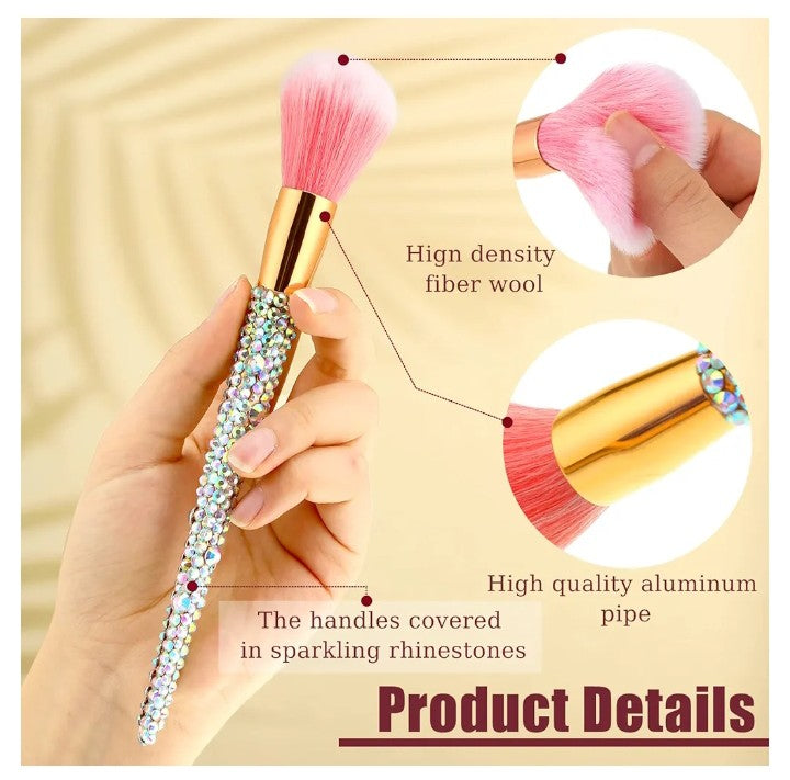 COCOMONEY 13 Pieces Rhinestone Makeup Brushes Set Bling Crystal Professional Face Cosmetics Blending Liquid Foundation Powder Concealer Eye Shadows Make up Beauty Tool Glitter with Holder