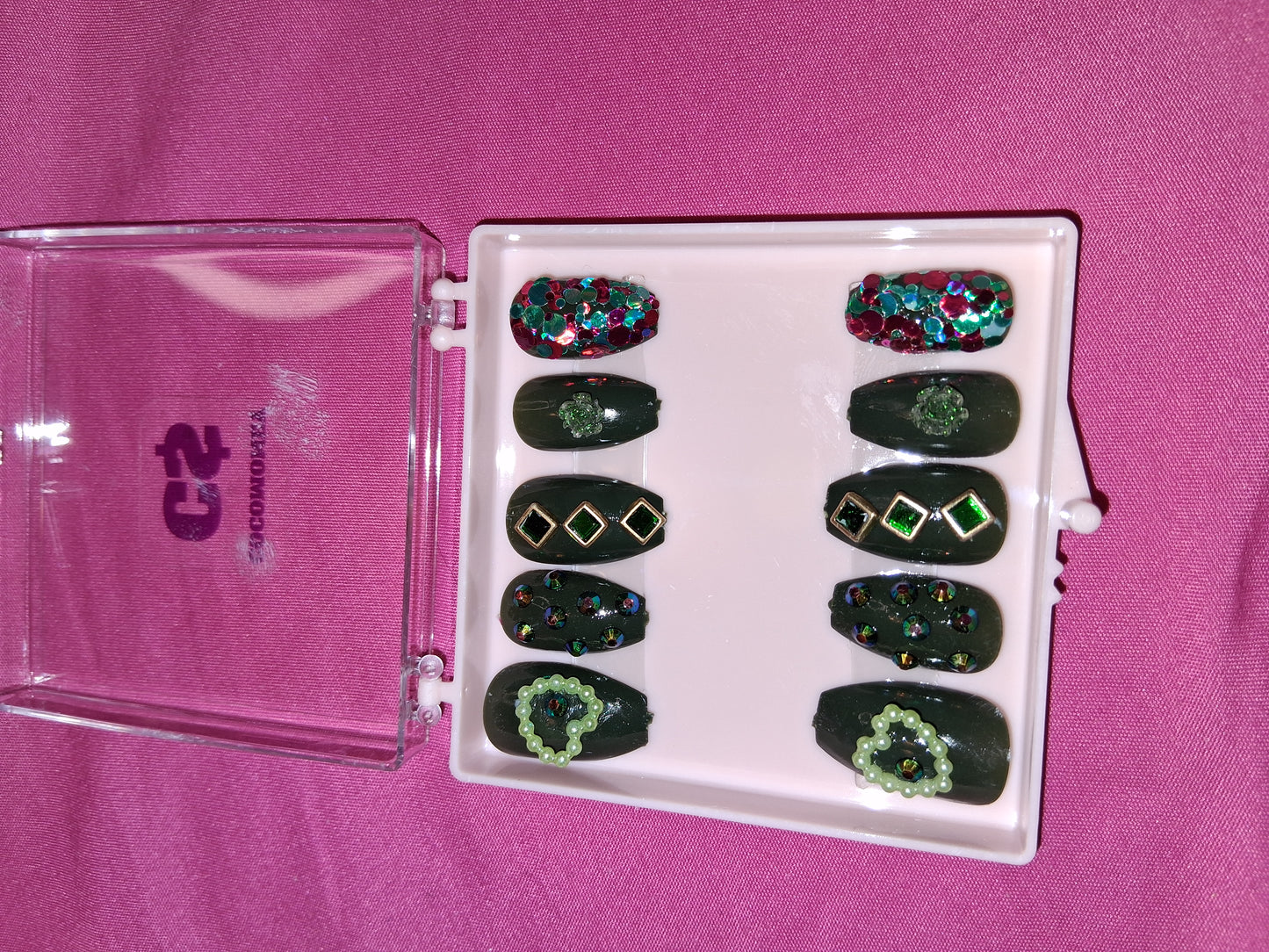 COCOMONEY NAILS CUSTOM 1 OF 1 GLUE ON PRESS ON COMES WITH FREE GIFTS #b73