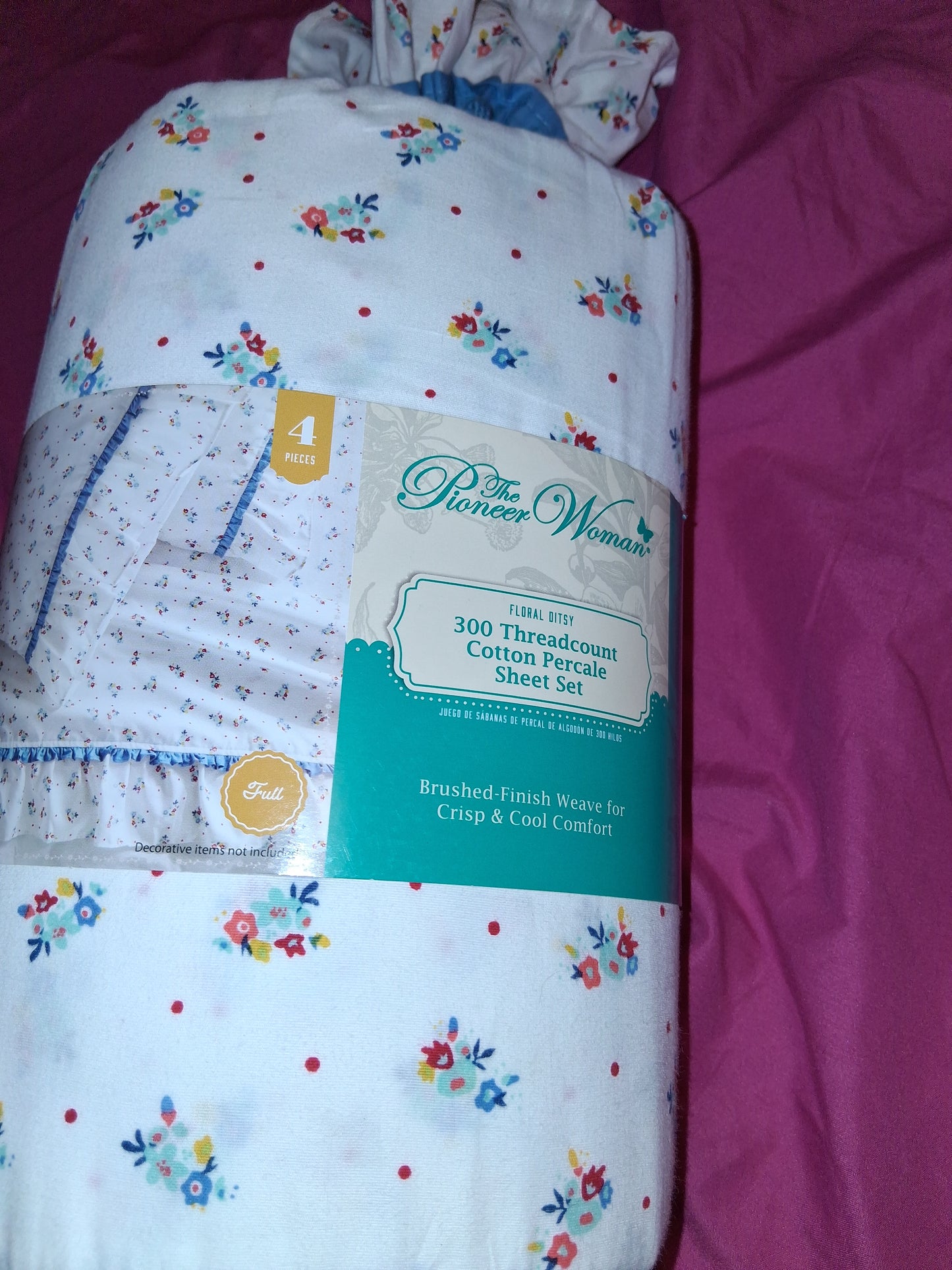 Pioneer Women Full Sheet Set 4pcs 2 sheets 2 pillow cases
