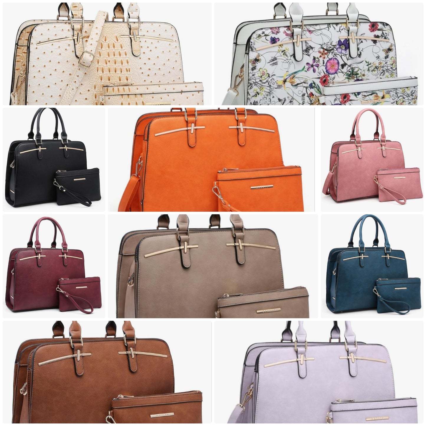 Women Handbag Wallet Tote Bag Shoulder Bag Hobo Bag Top Handle Satchel Purse Set 2pcs w/ 3 Compartments