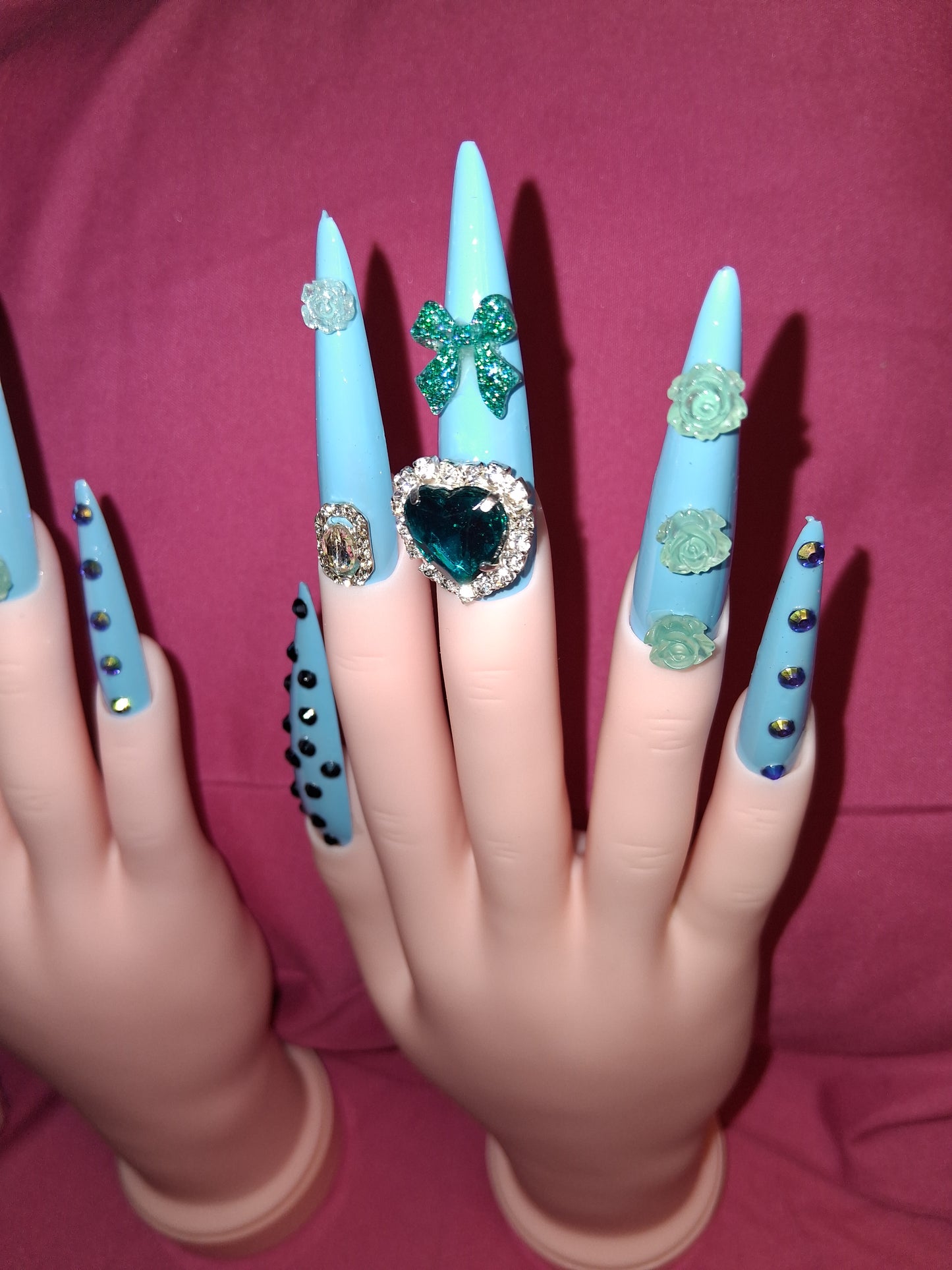 COCOMONEY NAILS CUSTOM 1 OF 1 GLUE ON PRESS ON COMES WITH FREE GIFTS #o26