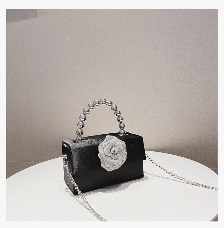 Rhinestone Evening Bag, Satin Small Tote Bag, Clutch Purses for Women, Crossbody Bags for Wedding, Prom, Parties, Travel