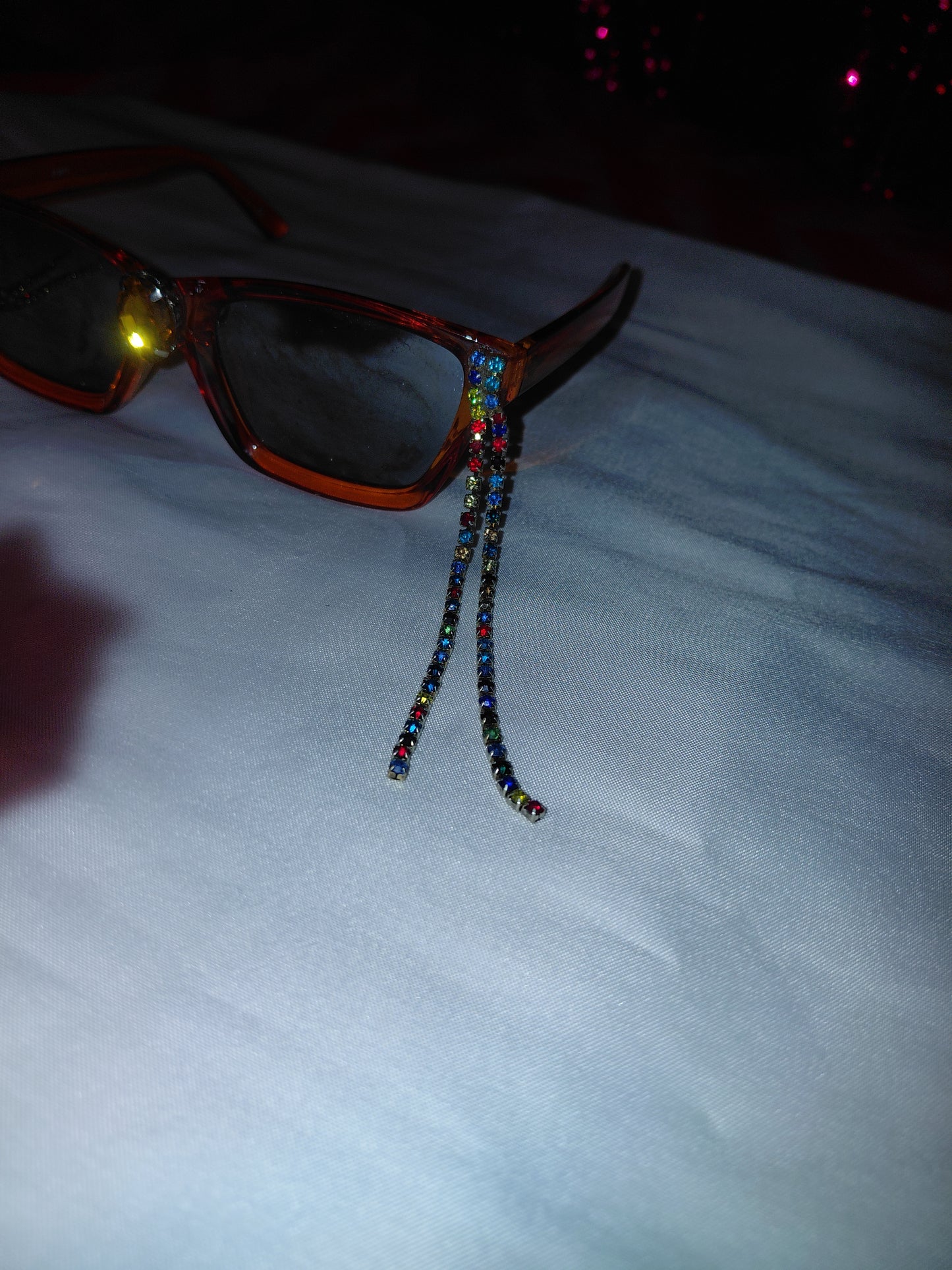 Cocomoney Glasses custom 1 of 1 pair sunglasses gemstones plastic materials uv COCOMONEY.STORE