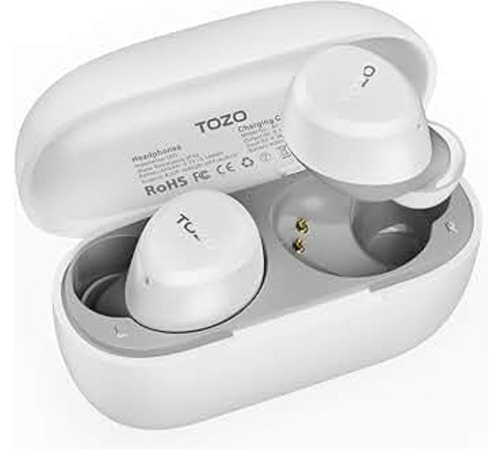 TOZO A1 Mini Wireless Earbuds Bluetooth 5.3 in Ear Light-Weight Headphones Built-in Microphone, IPX5 Waterproof, Immersive Premium Sound Long Distance Connection Headset with Charging Case,