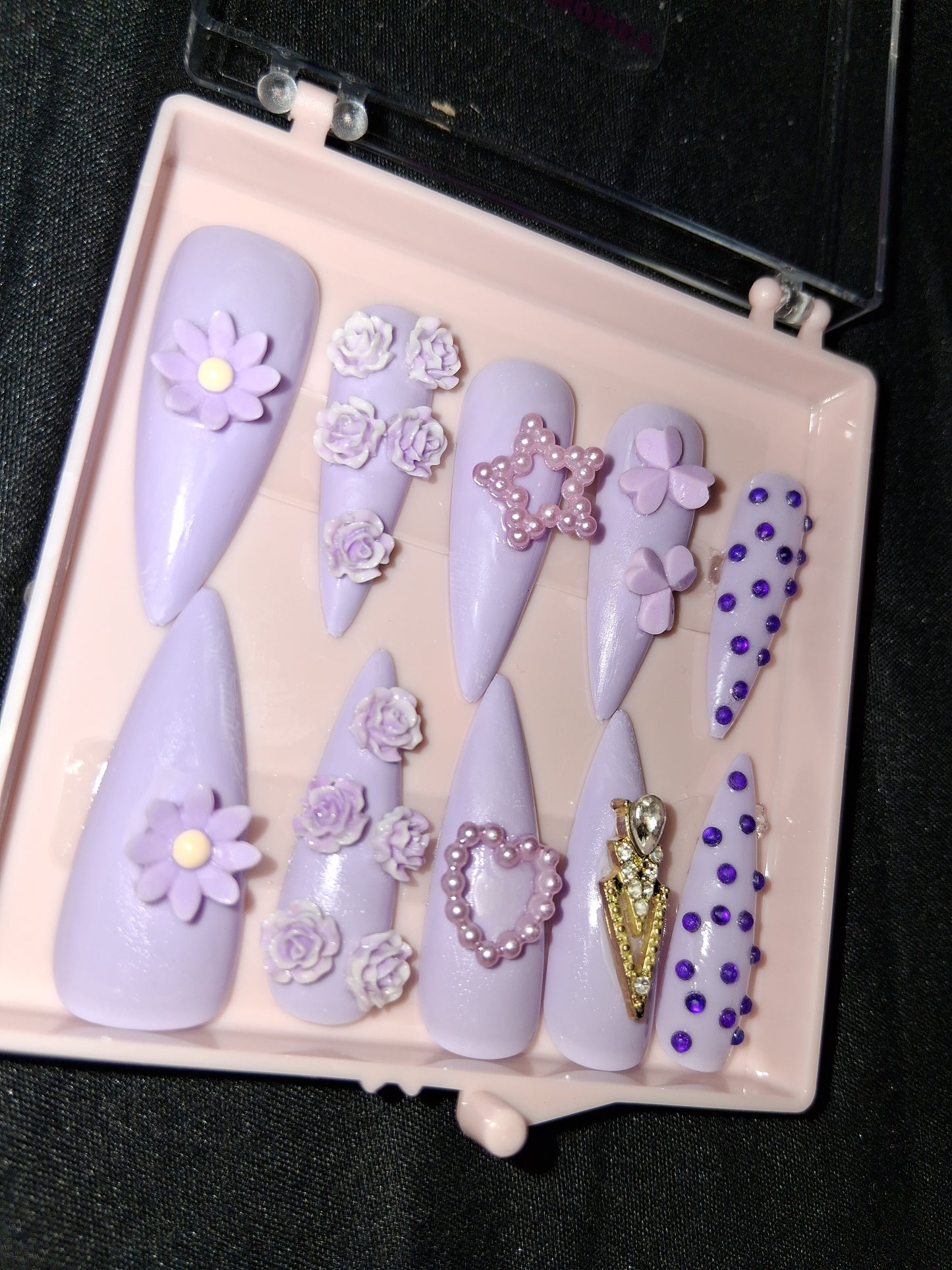 COCOMONEY NAILS CUSTOM 1 OF 1 GLUE ON PRESS ON COMES WITH FREE GIFTS #b56