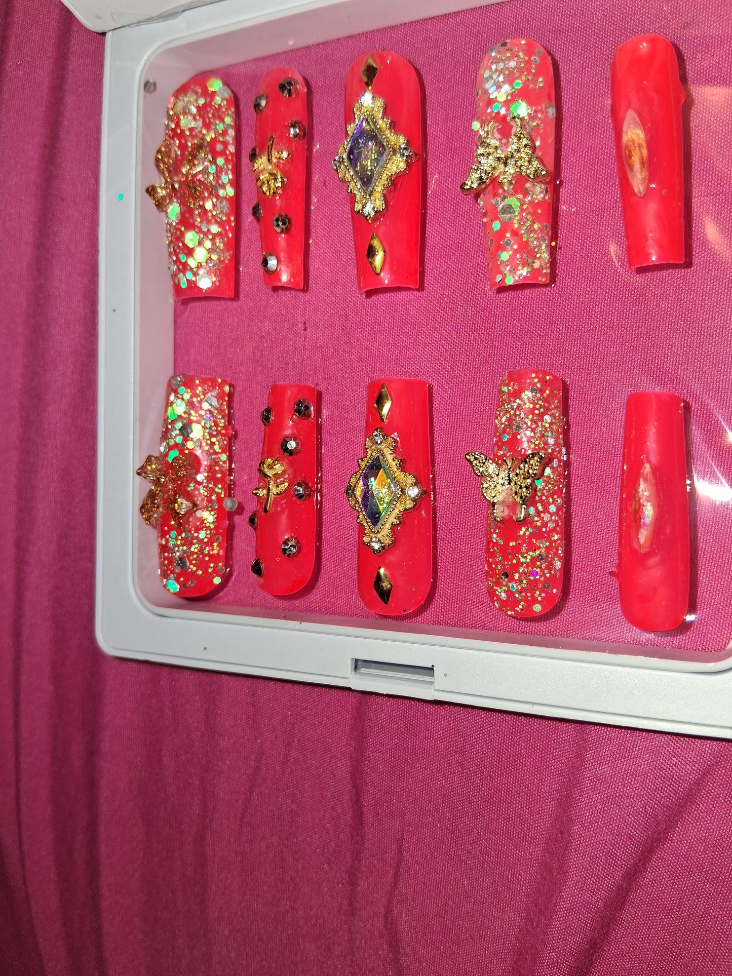 COCOMONEY NAILS CUSTOM 1 OF 1 GLUE ON PRESS ON COMES WITH FREE GIFTS #o3
