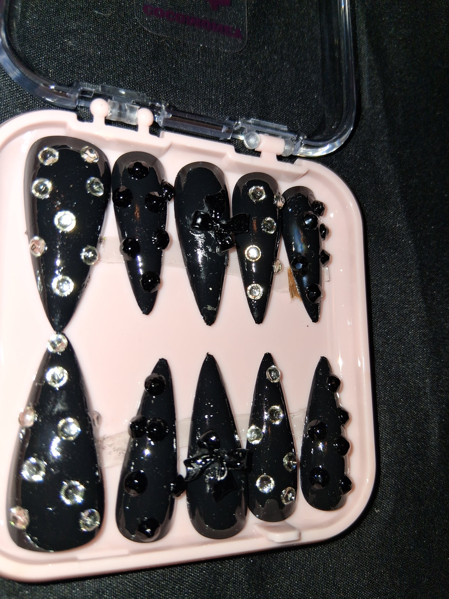 COCOMONEY NAILS CUSTOM 1 OF 1 GLUE ON PRESS ON COMES WITH FREE GIFTS #b69