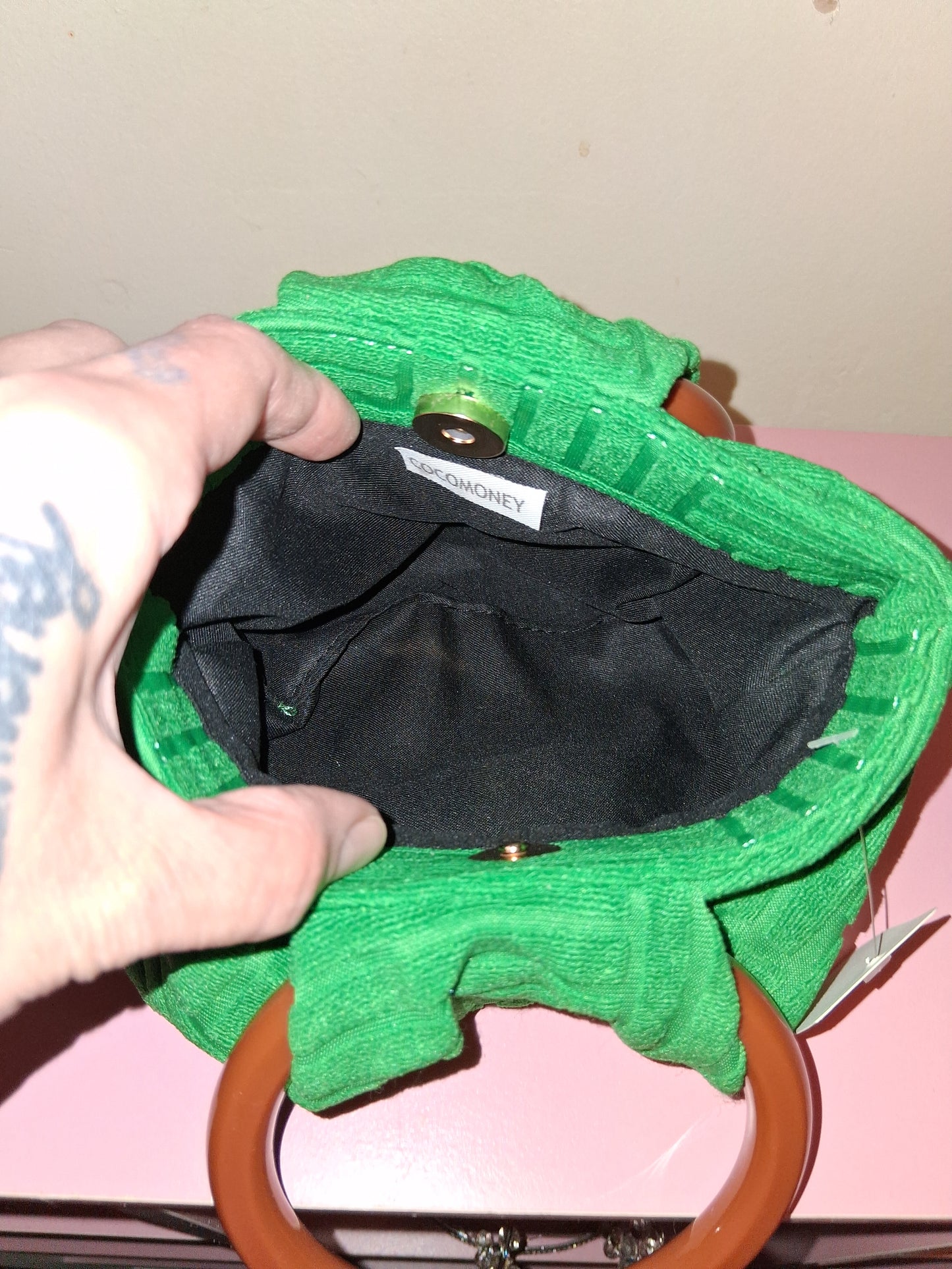 COCOMONEY MINI PURSE GREEN 8IN BY 6IN BY 4IN ONLY 1