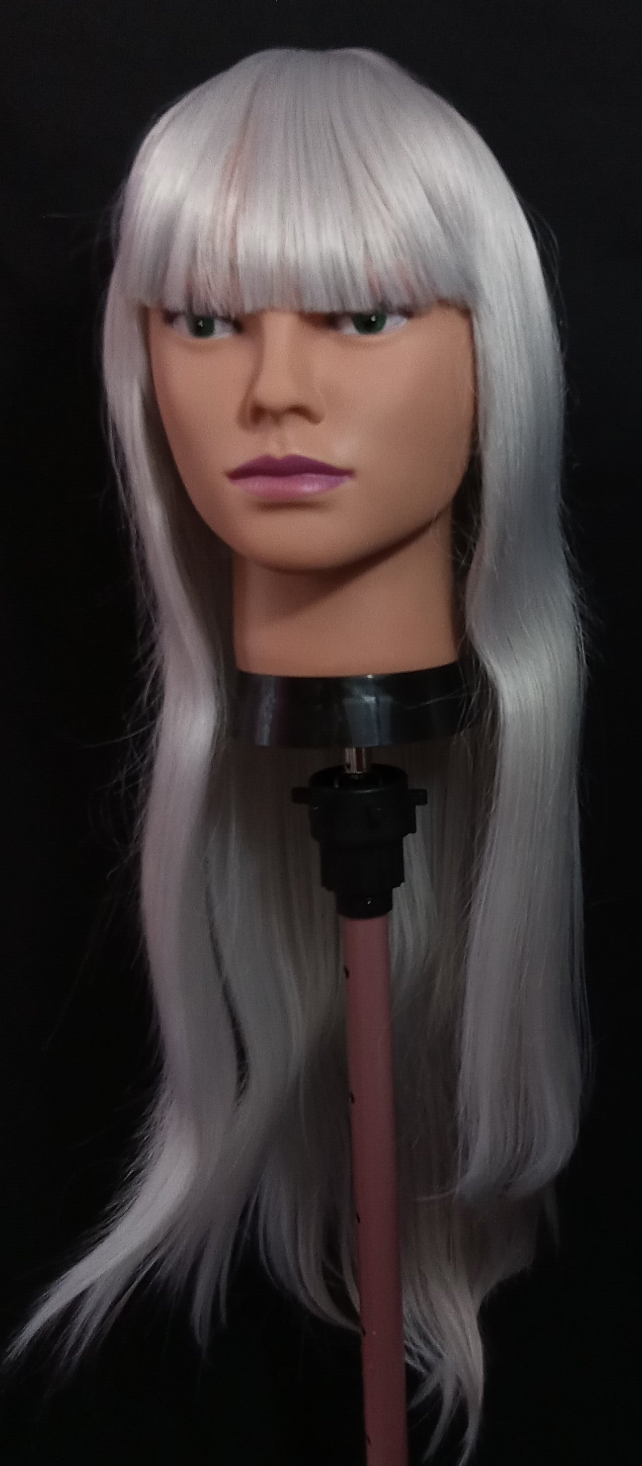 COCOMONEY WIG WHITE SILVER STRAIGHT SYNTHETIC BEAUTIFUL