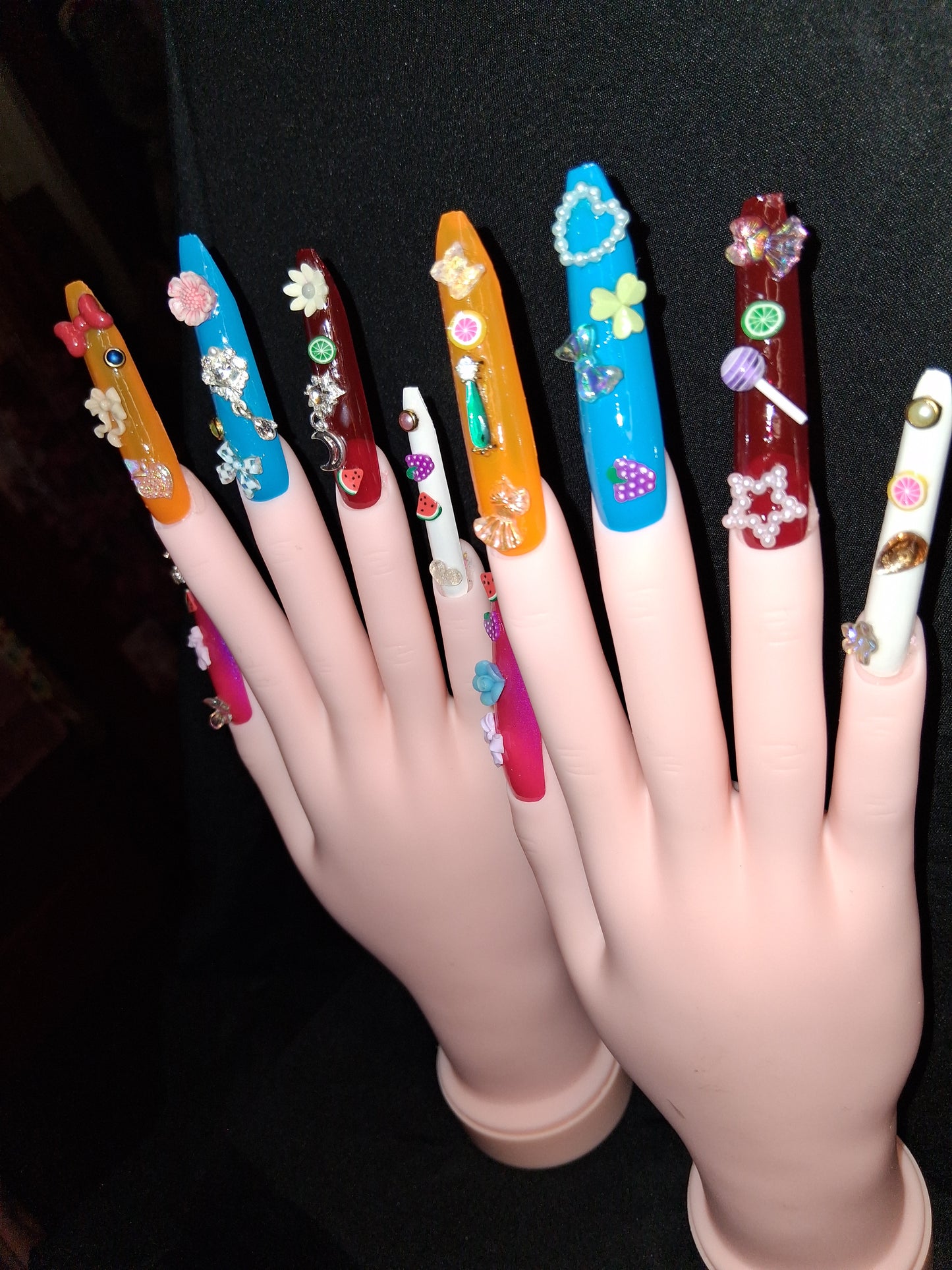COCOMONEY NAILS CUSTOM 1 OF 1 GLUE ON PRESS ON COMES WITH FREE GIFTS #o58
