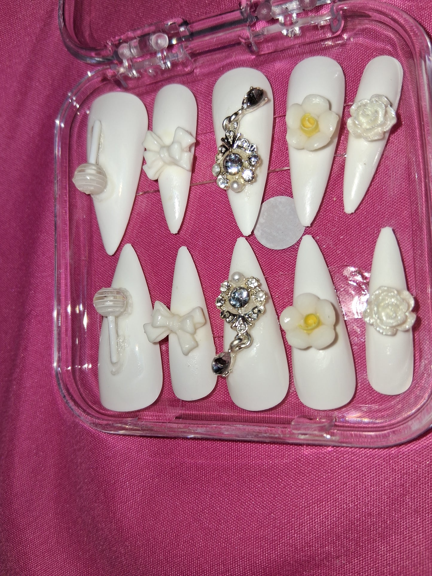 COCOMONEY NAILS CUSTOM 1 OF 1 GLUE ON PRESS ON COMES WITH FREE GIFTS #b87
