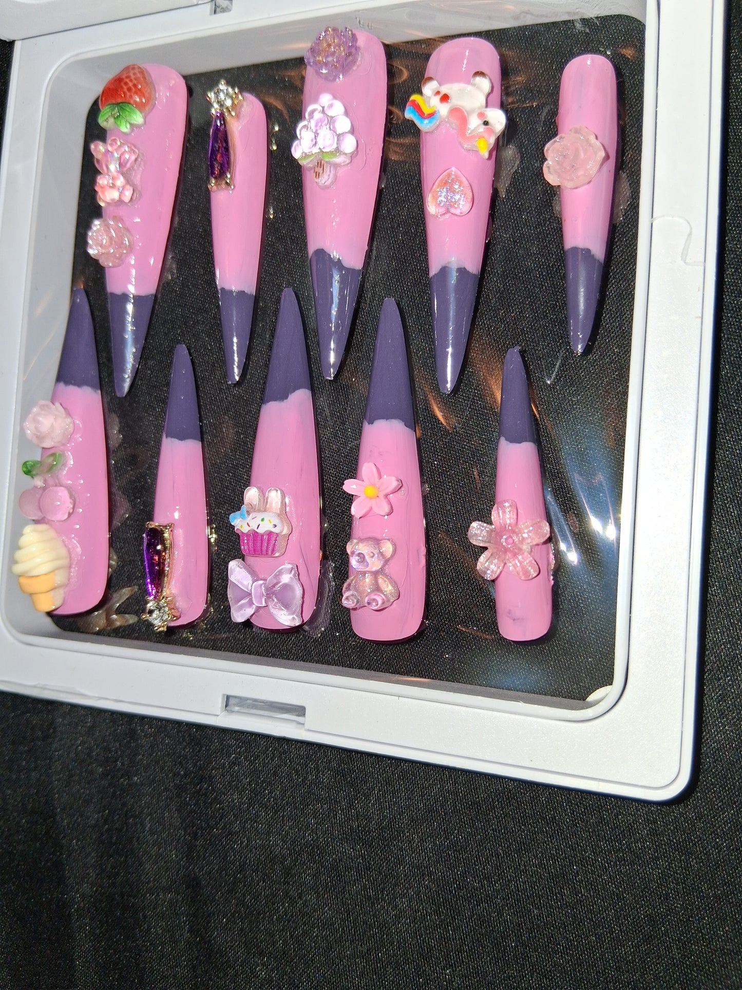 COCOMONEY NAILS CUSTOM 1 OF 1 GLUE ON PRESS ON COMES WITH FREE GIFTS #p66