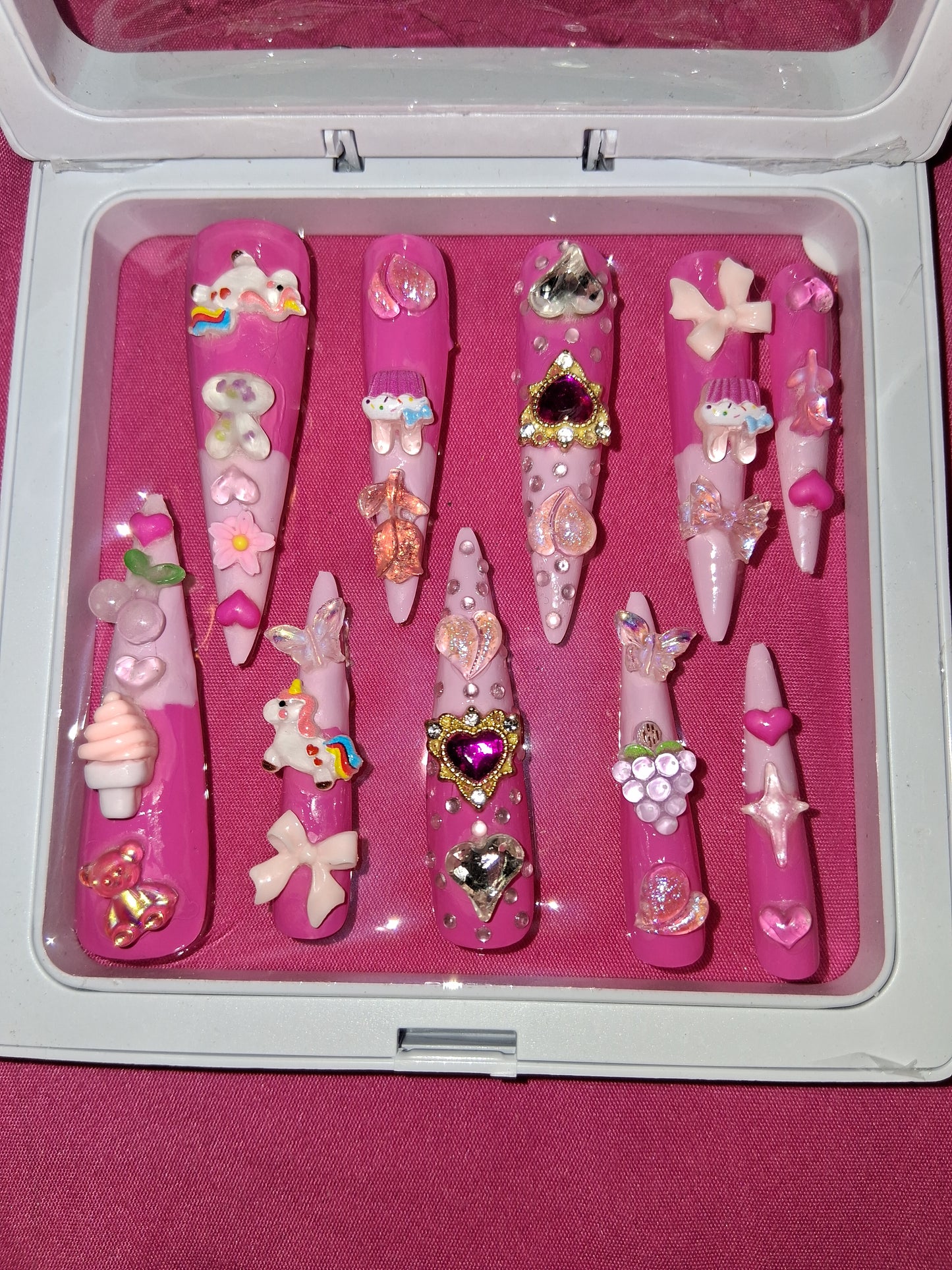 COCOMONEY NAILS CUSTOM 1 OF 1 GLUE ON PRESS ON COMES WITH FREE GIFTS #p38