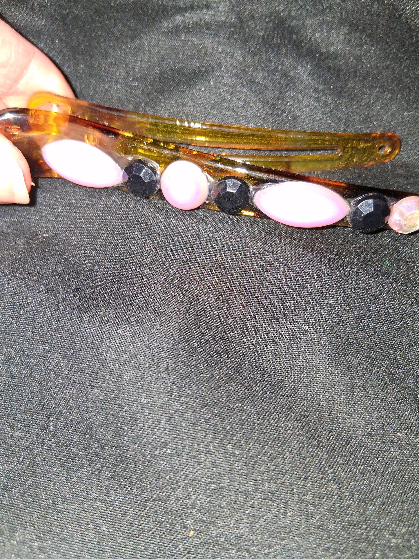 COCOMONEY HAIR CLIP 3INCH CUSTOM 1 OF A KIND PIECE with gemstones