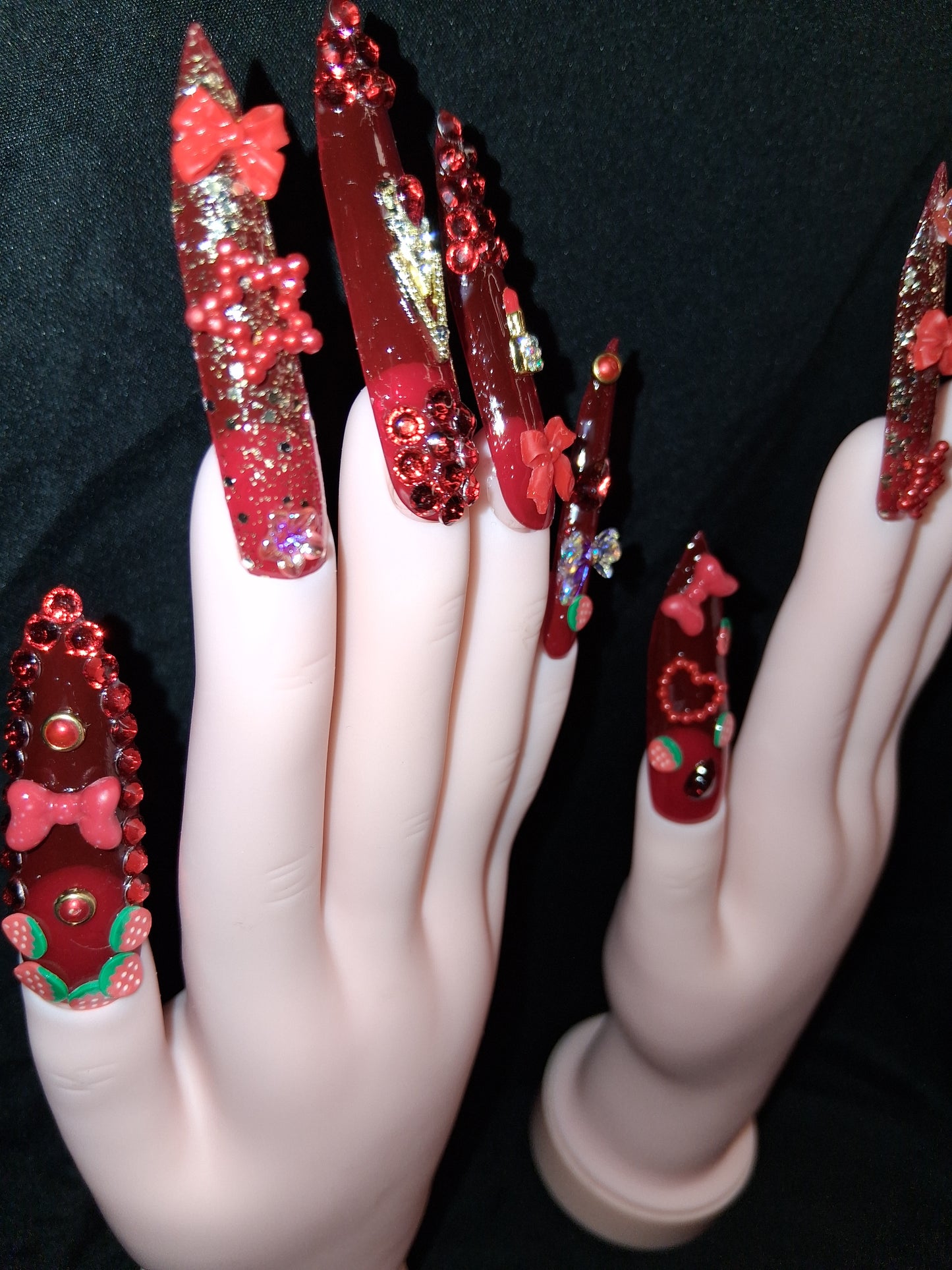 COCOMONEY NAILS CUSTOM 1 OF 1 GLUE ON PRESS ON COMES WITH FREE GIFTS #o91