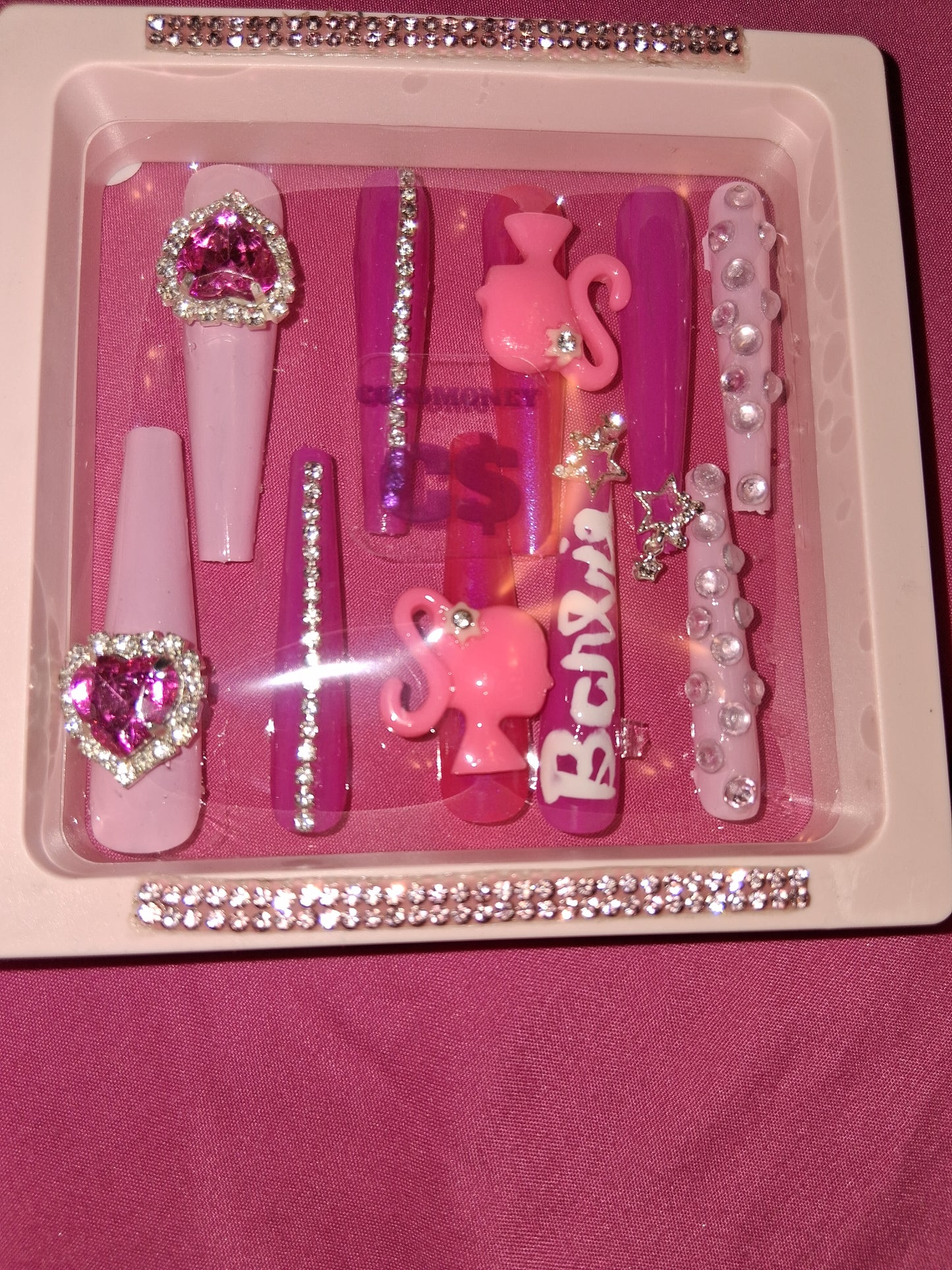 COCOMONEY NAILS CUSTOM 1 OF 1 GLUE ON PRESS ON COMES WITH FREE GIFTS #p45