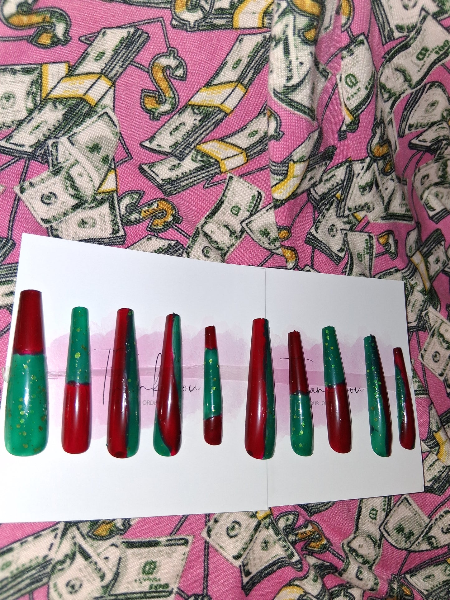 COCOMONEY NAILS CUSTOM 1 OF 1 GLUE ON PRESS ON COMES WITH FREE GIFTS #g3
