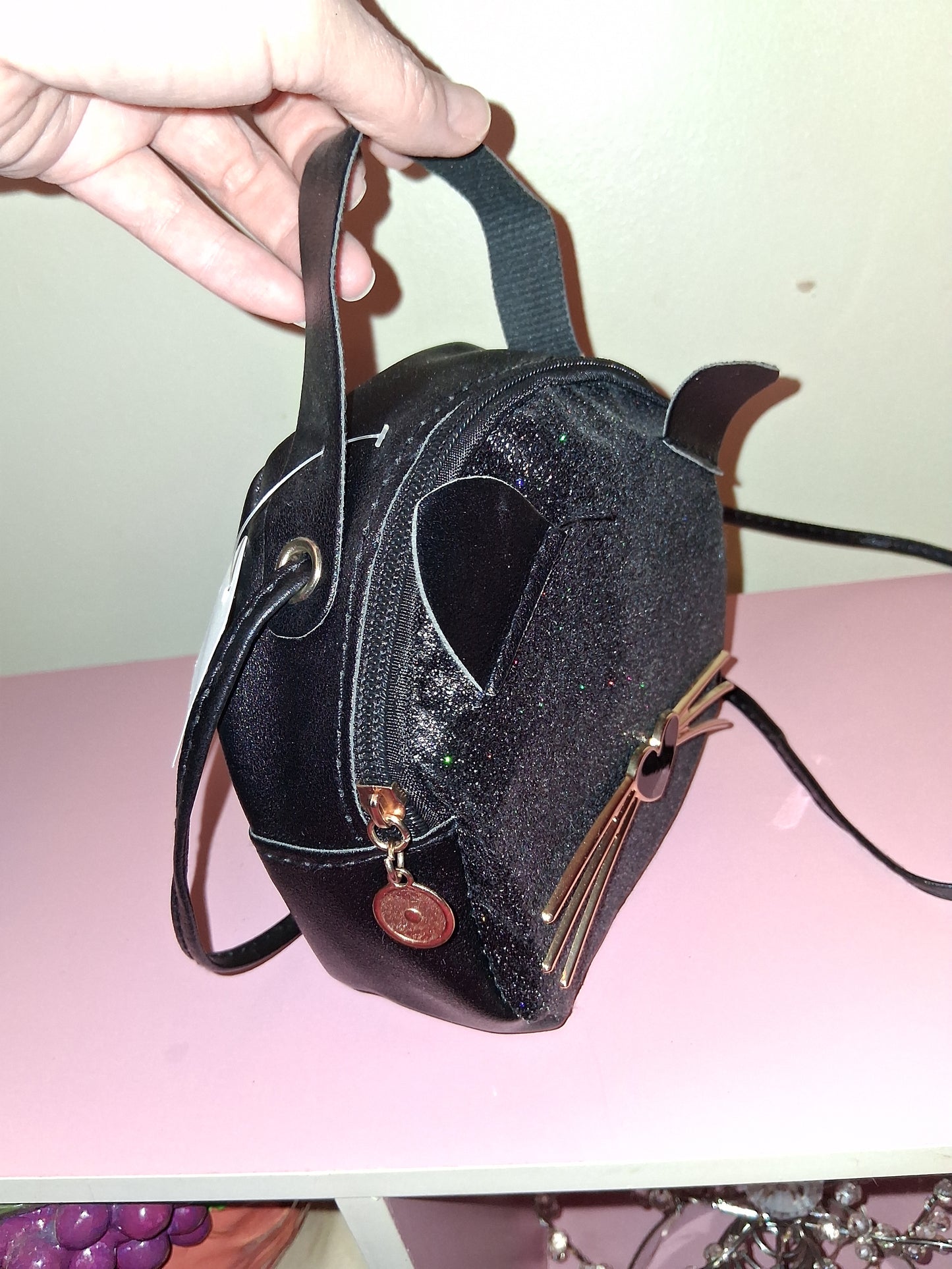 COCOMONEY MINI PURSE BLACK CAT 6IN BY 6IN BY 2IN only 1